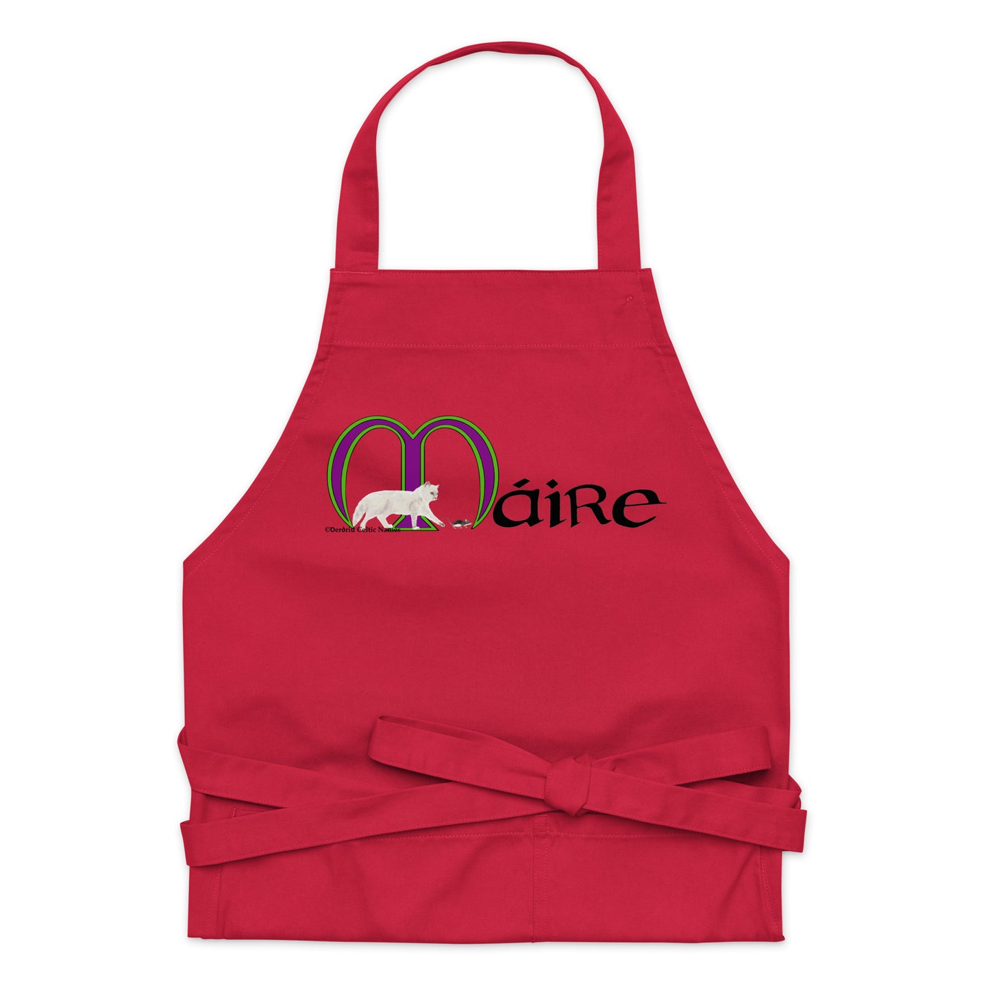 Máire (Mary) - Personalized Organic cotton apron with Irish name Máire (Free Shipping)