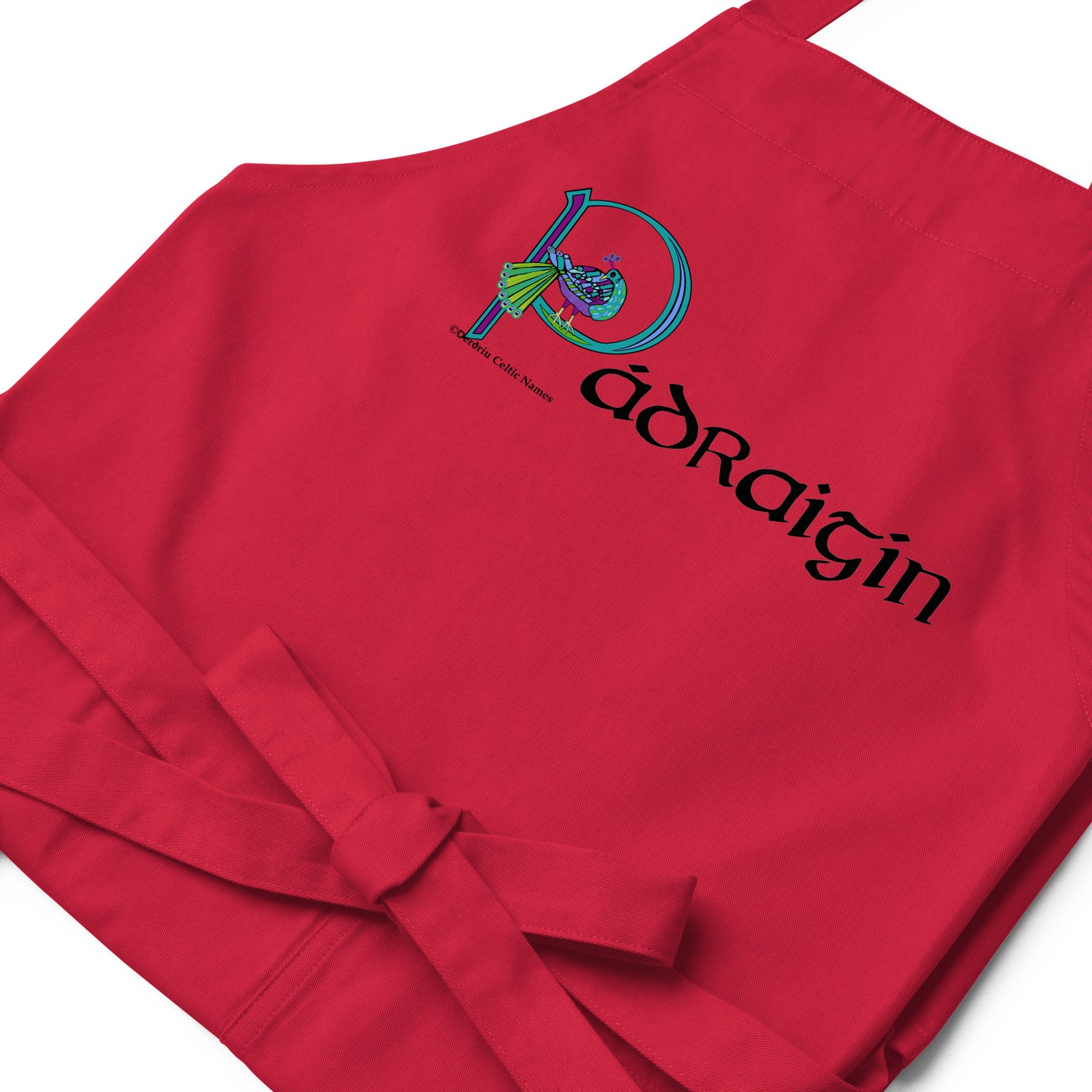 Pádraigín (Patricia) - Personalized Organic cotton apron with Irish name Pádraigín (Free Shipping)