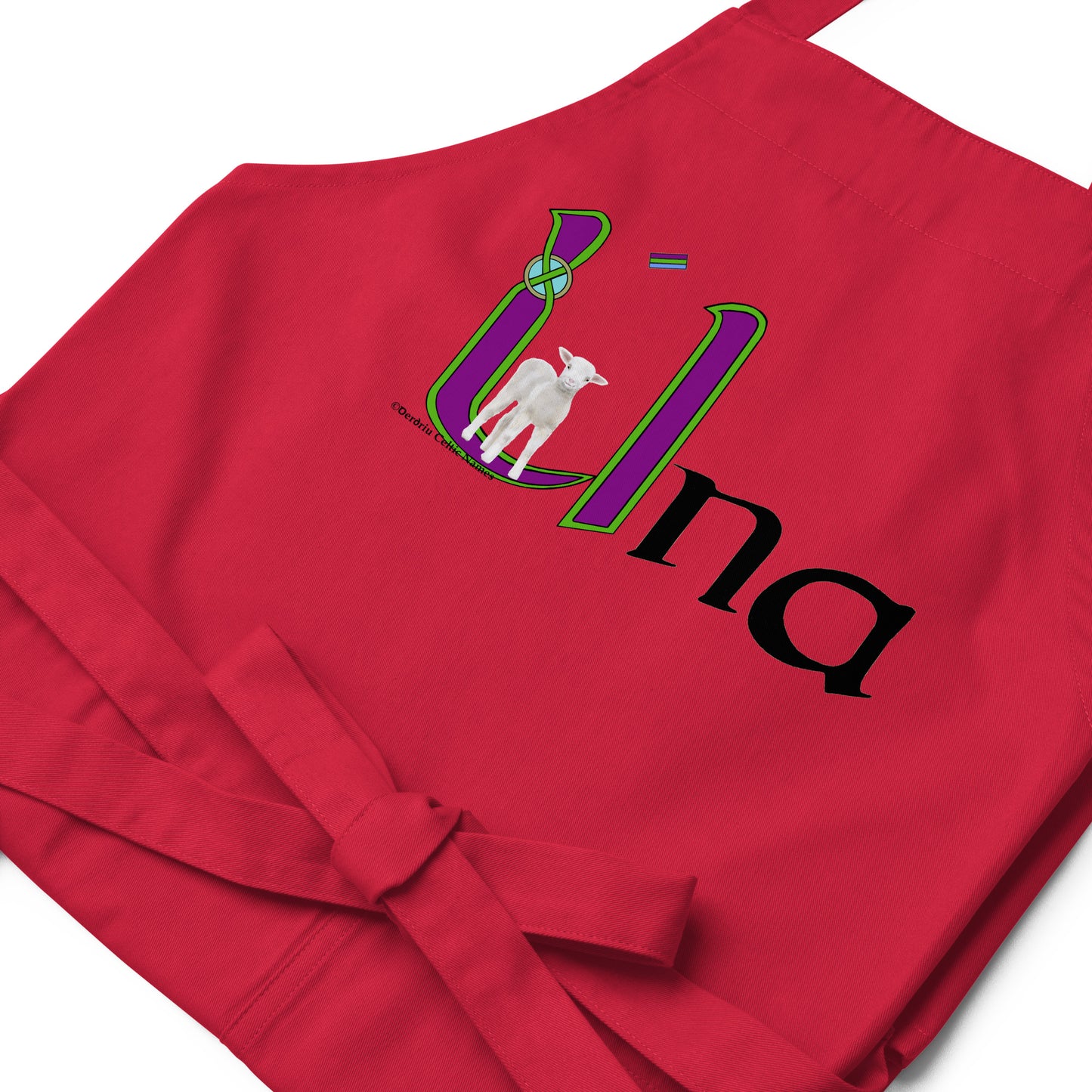 Úna (Oonagh) - Personalized Organic cotton apron with Irish name Úna (Free Shipping)