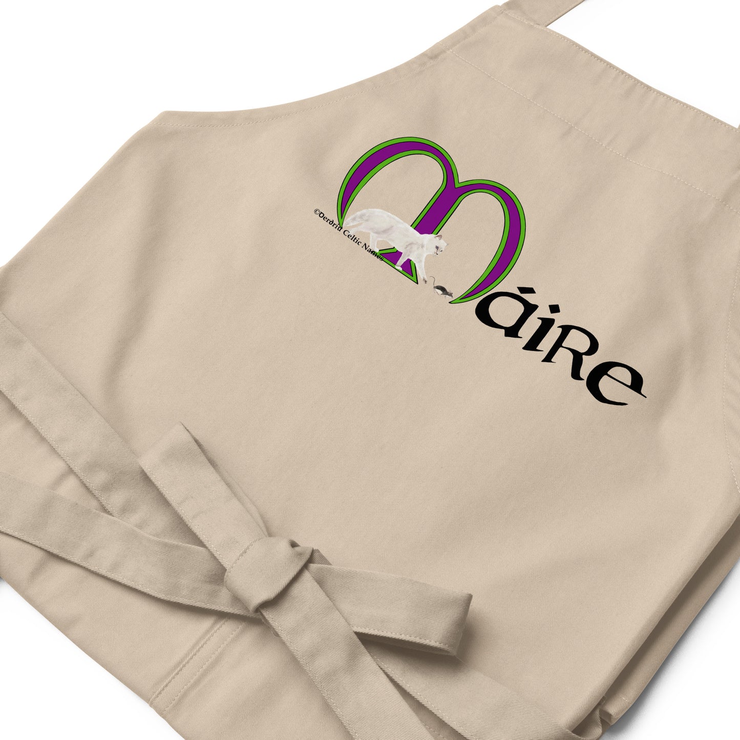 Máire (Mary) - Personalized Organic cotton apron with Irish name Máire (Free Shipping)