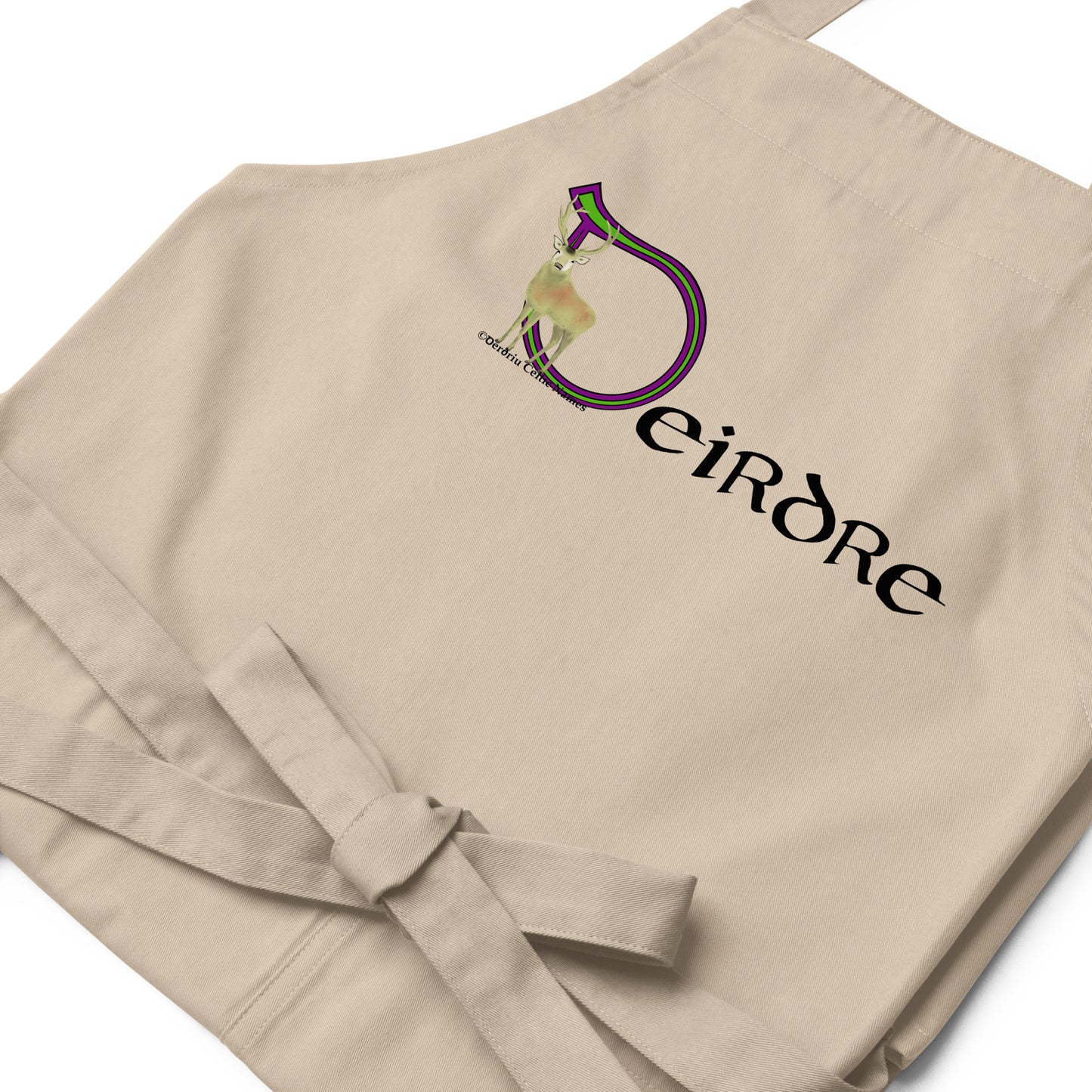 Deirdre - Personalized Organic cotton apron with Irish name Deirdre (Free Shipping)