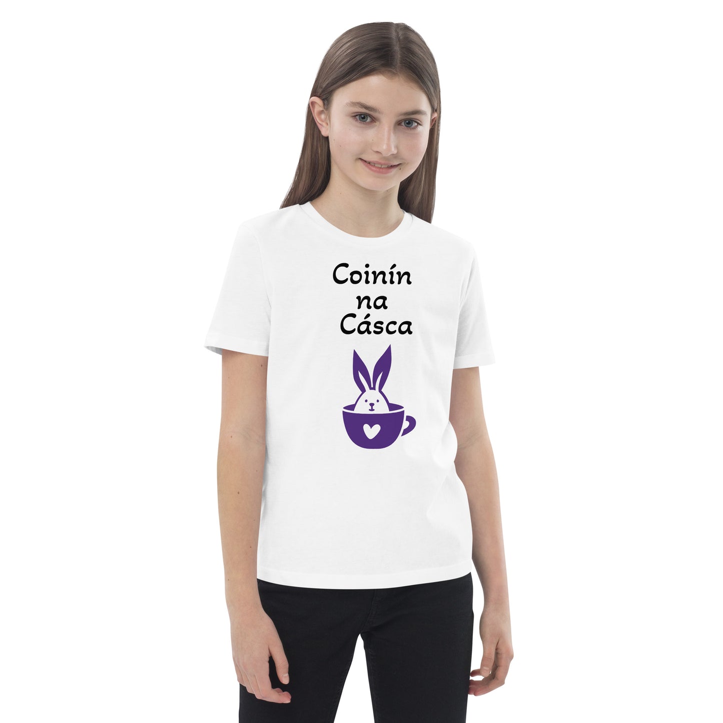 Coinín na Cásca (Easter Bunny) Irish Language Organic Cotton Kids T-shirt