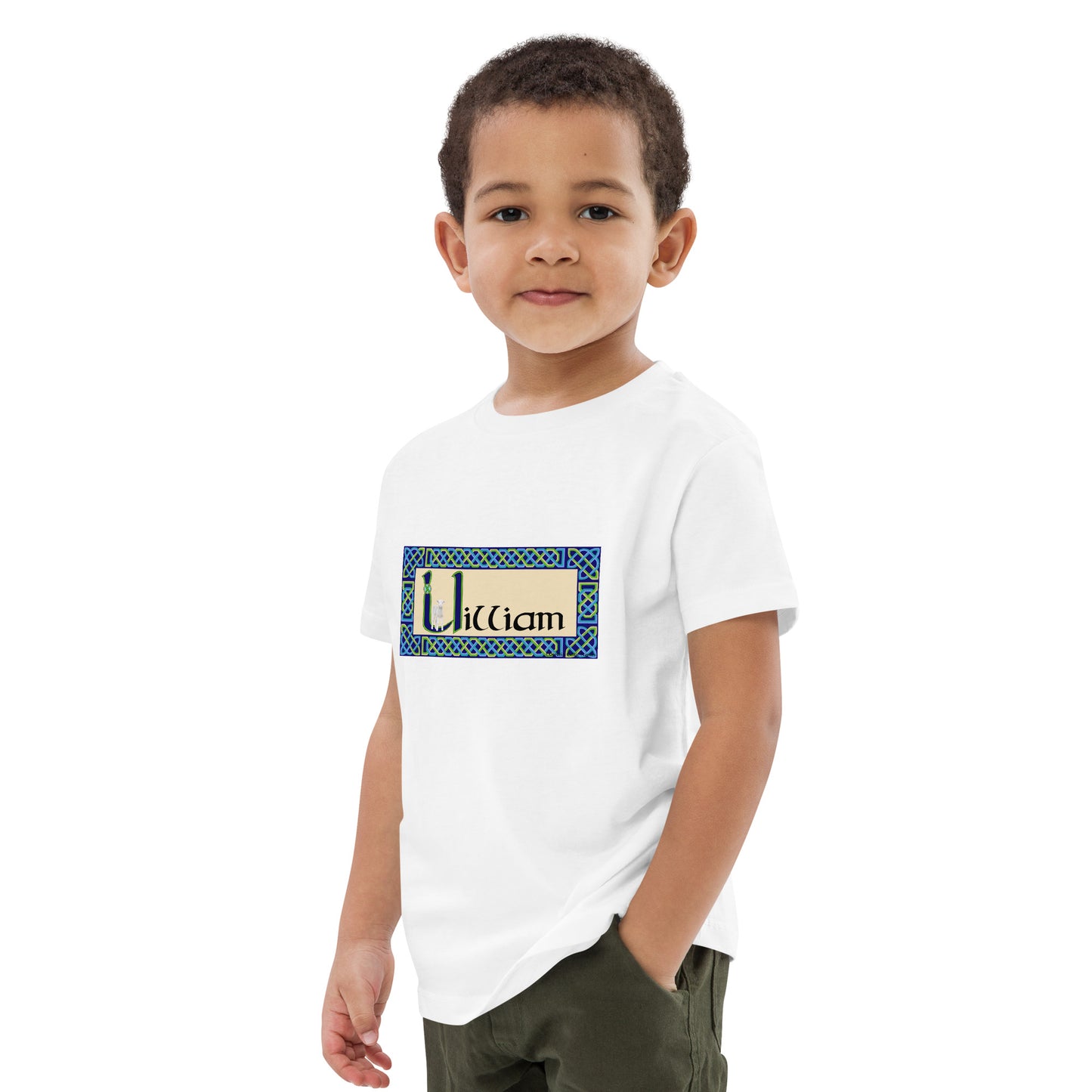 Uilliam (Liam) - Personalized Organic Cotton Kids T-shirt with Irish Name Uilliam