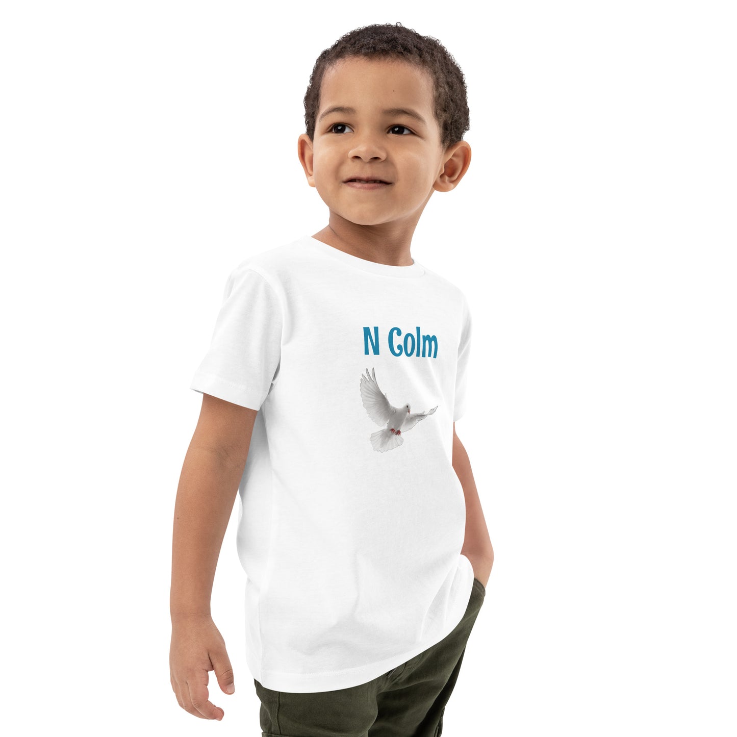 N Colm (St Columba) Irish Language Organic Cotton Kids T-shirt