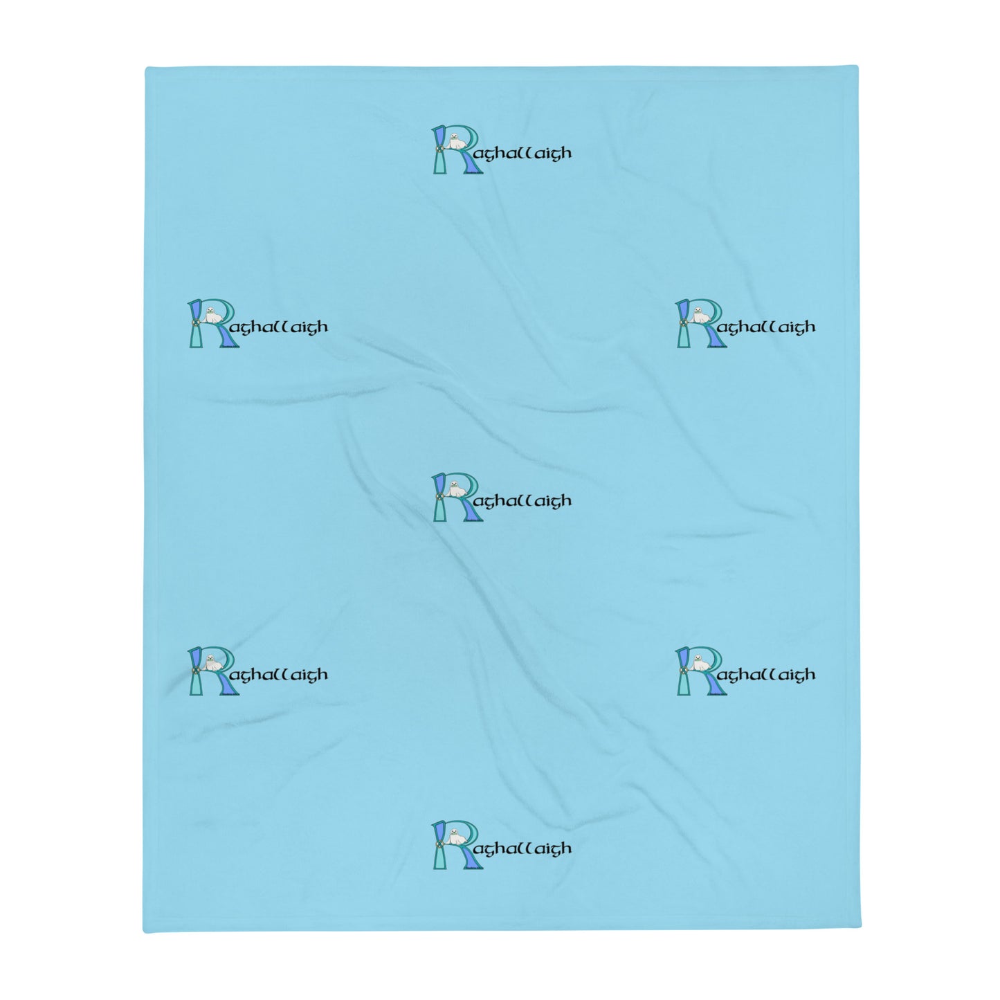 Raghallaigh (Riley) - Personalized Blanket with Irish name Raghallaigh (Blue Design)