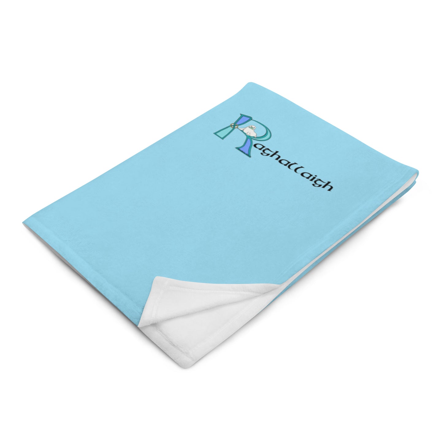 Raghallaigh (Riley) - Personalized Blanket with Irish name Raghallaigh (Blue Design)