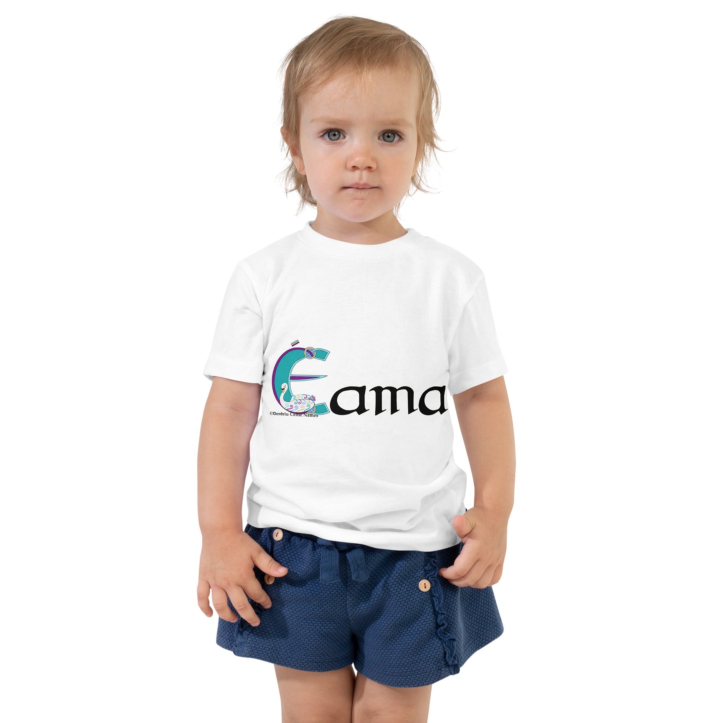 Éama (Emma) Personalized Toddler Short Sleeve T-shirt with Irish name Éama
