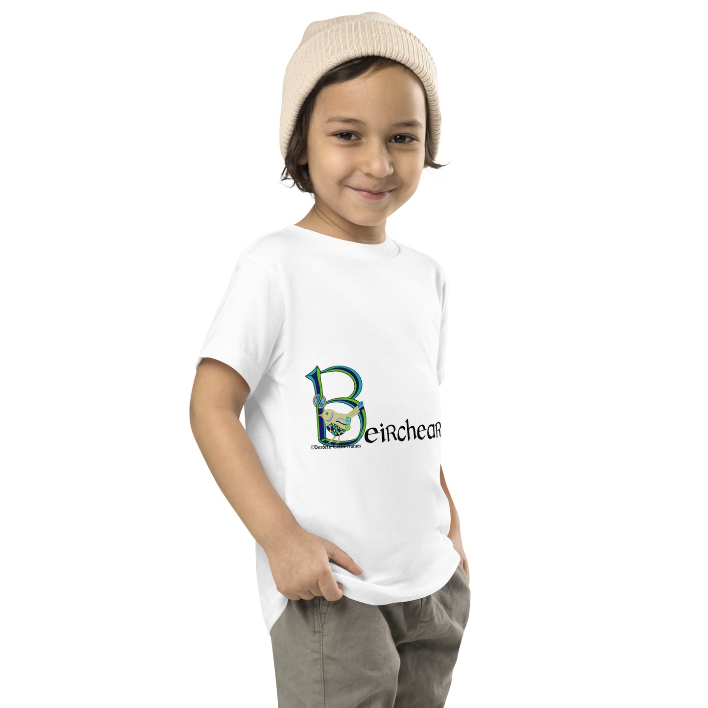 Beircheart (Benjamin) - Personalized Toddler Short Sleeve T-shirt with Irish name Beircheart