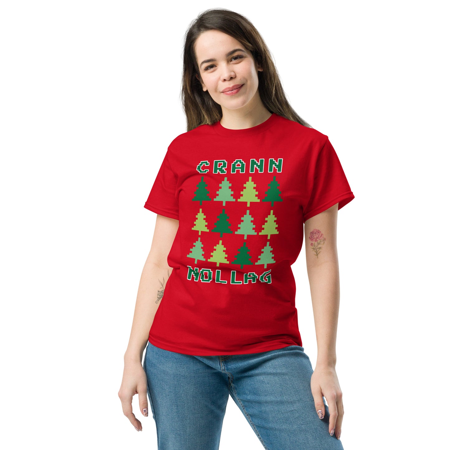 Crann Nollag (Christmas Tree) Irish Language Unisex Christmas T-Shirt