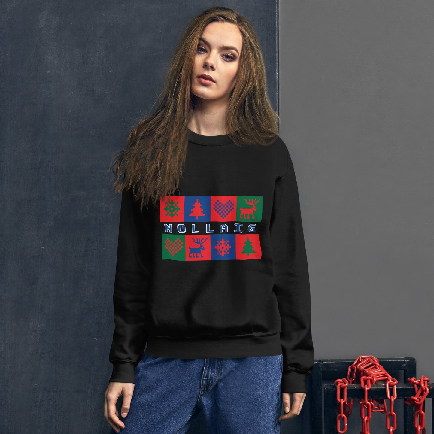 Nollaig (Christmas) Irish Language Unisex Christmas Sweatshirt