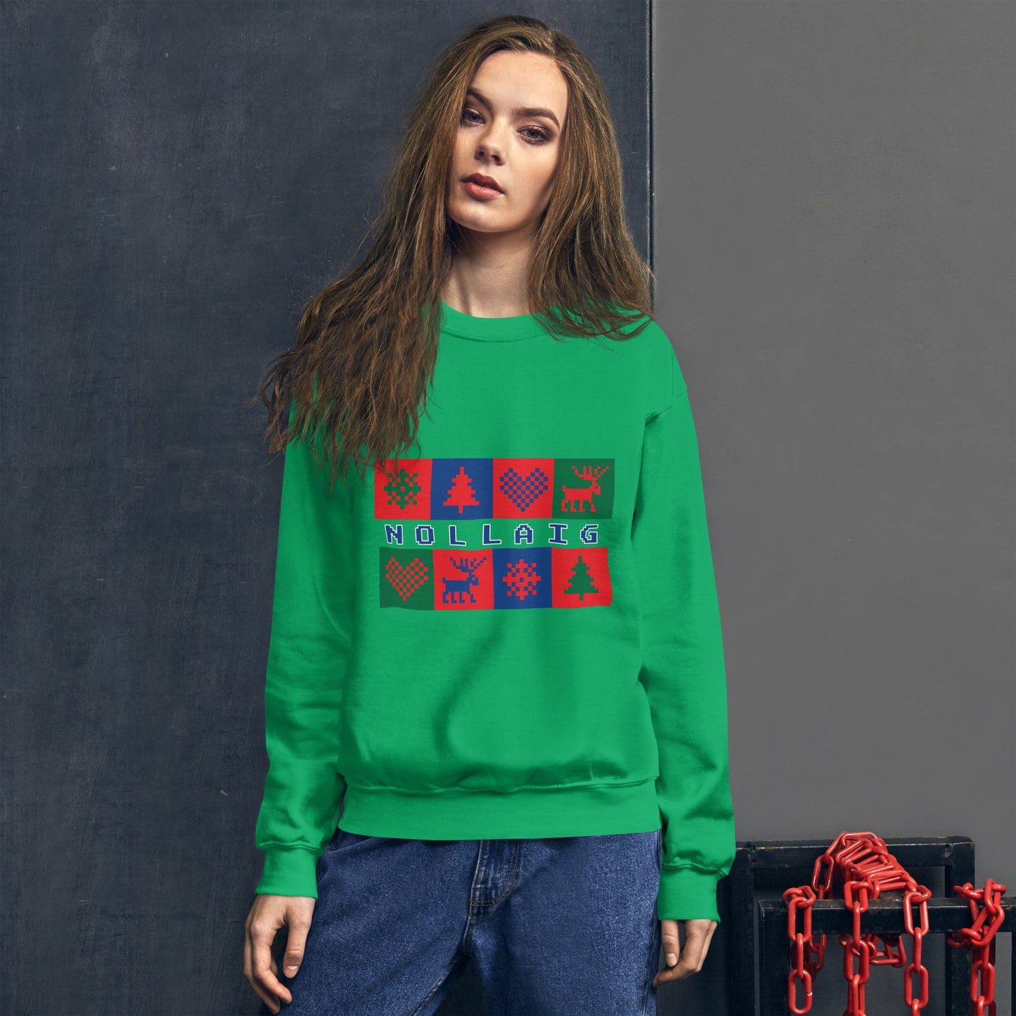 Nollaig (Christmas) Irish Language Unisex Christmas Sweatshirt