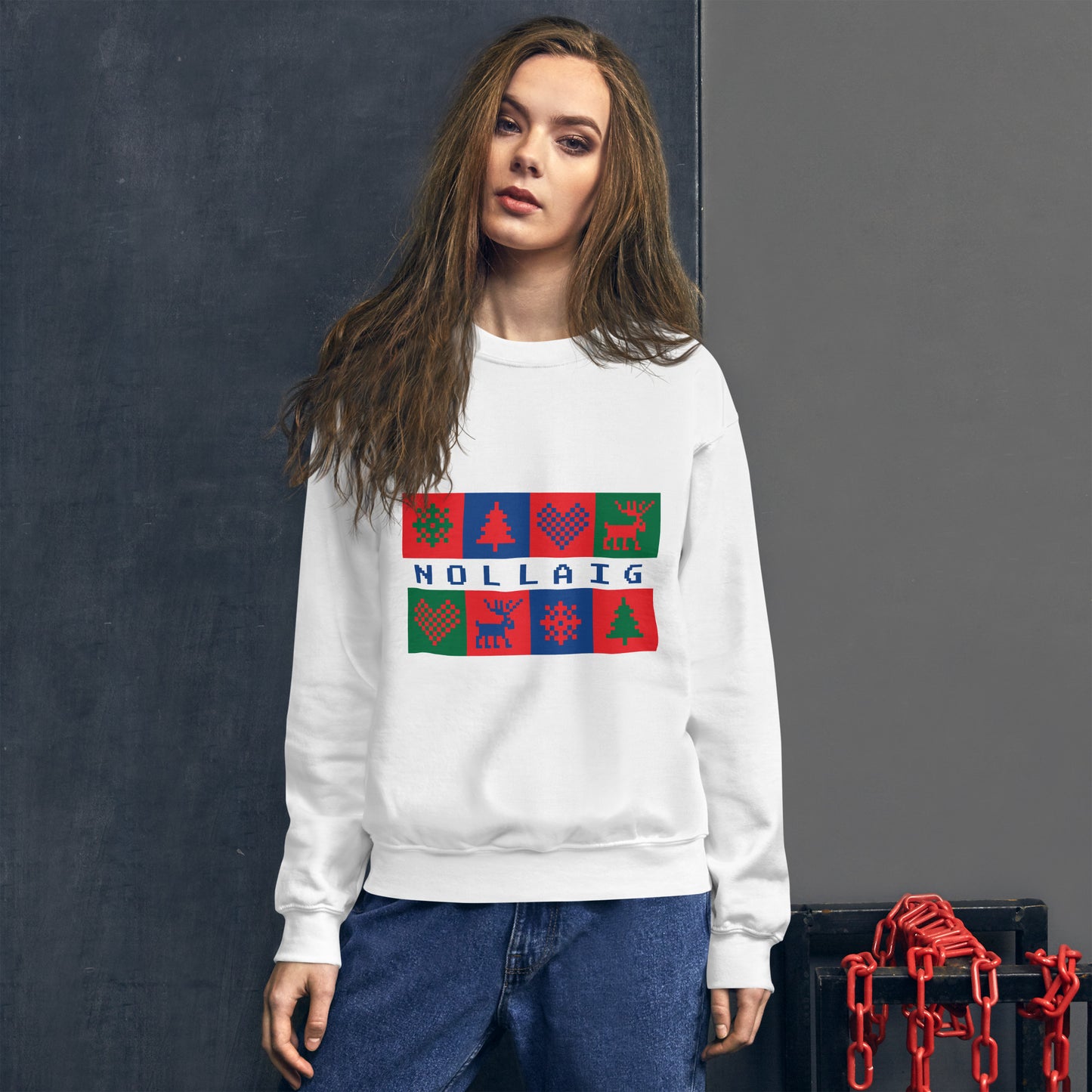 Nollaig (Christmas) Irish Language Unisex Christmas Sweatshirt