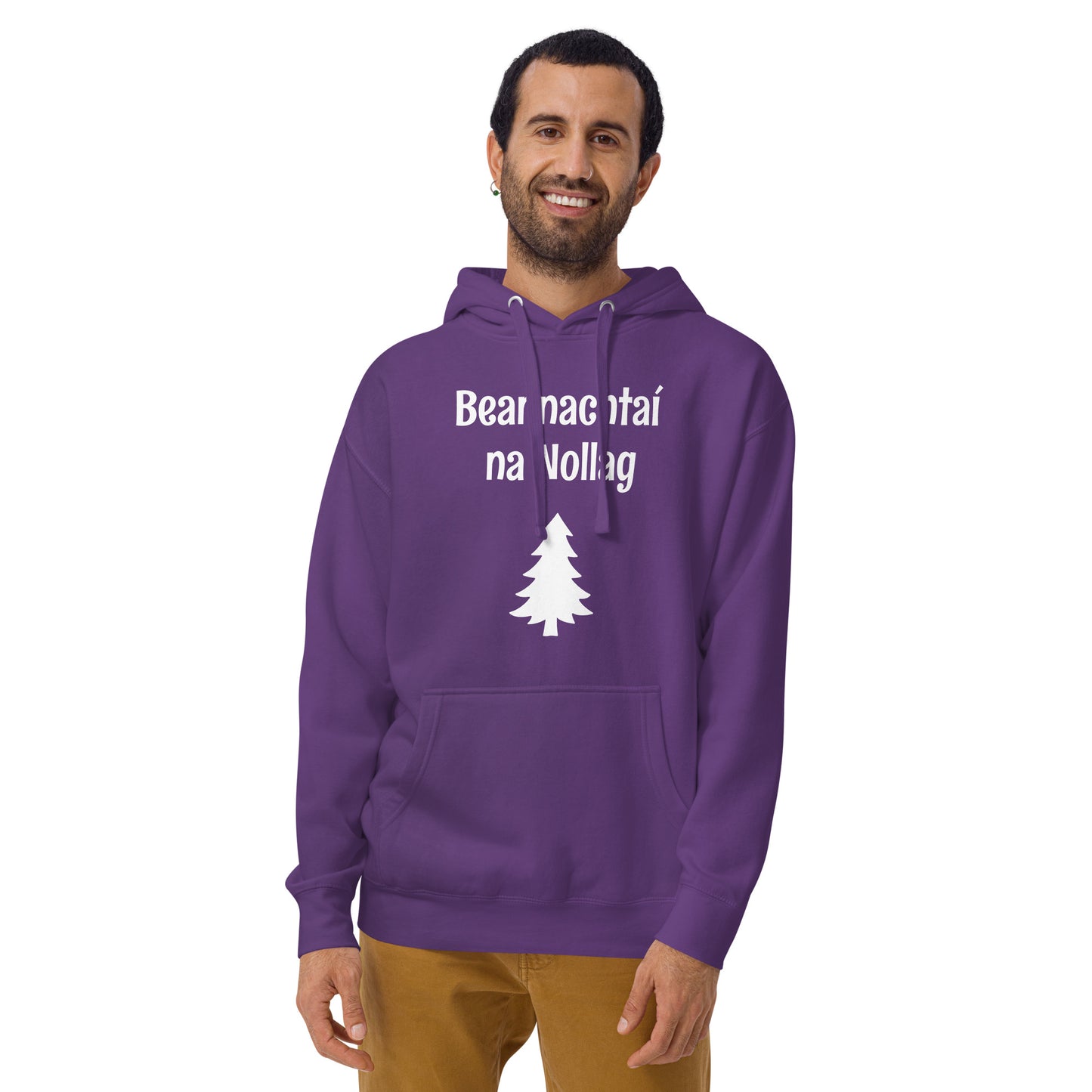 Beannachtaí na Nollag (Christmas Blessings) Irish Language Unisex Hoodie (Blue/Purple/Green) (Free Shipping)