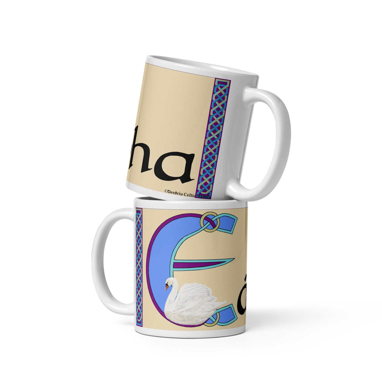 Eábha (Ava) - Personalized white glossy mug with Irish name Eábha (Free Shipping)