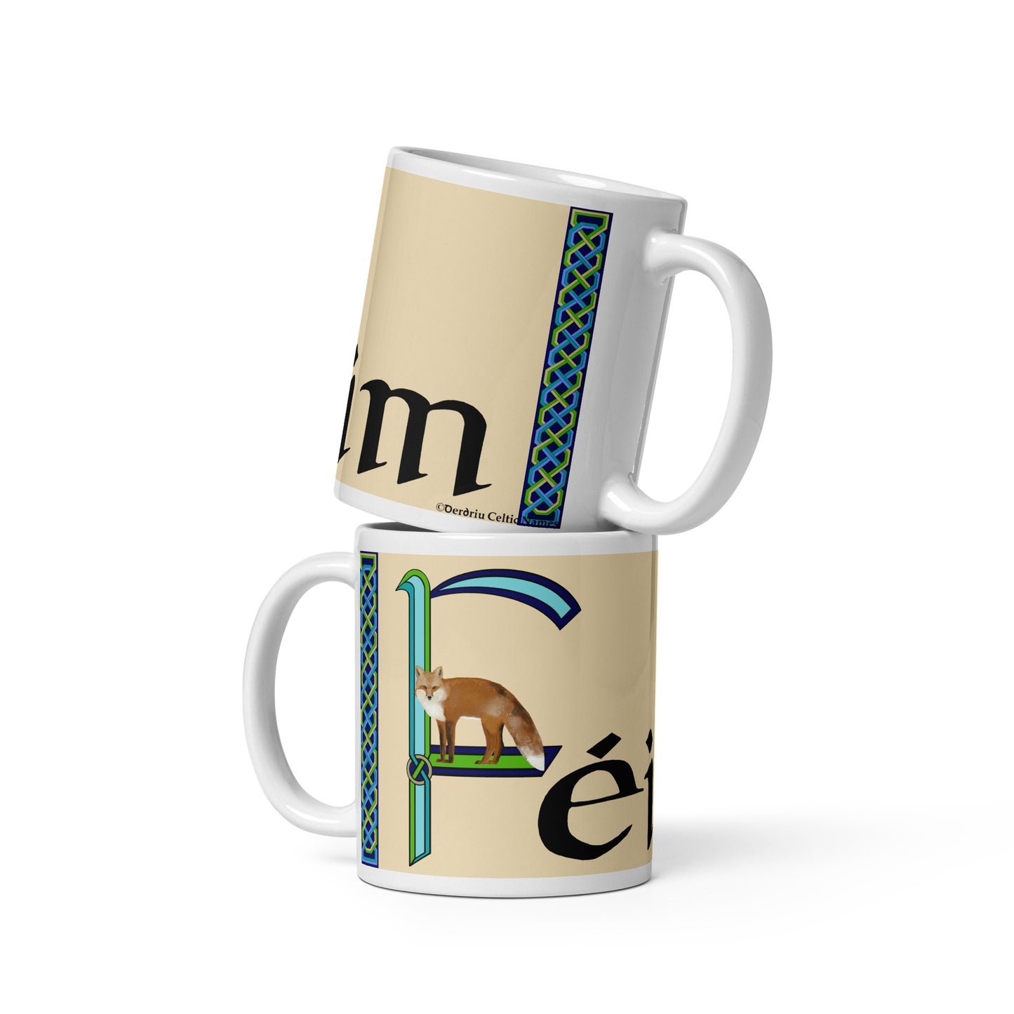 Féilim (Felix) - Personalized white glossy mug with Irish name Féilim (Free Shipping)