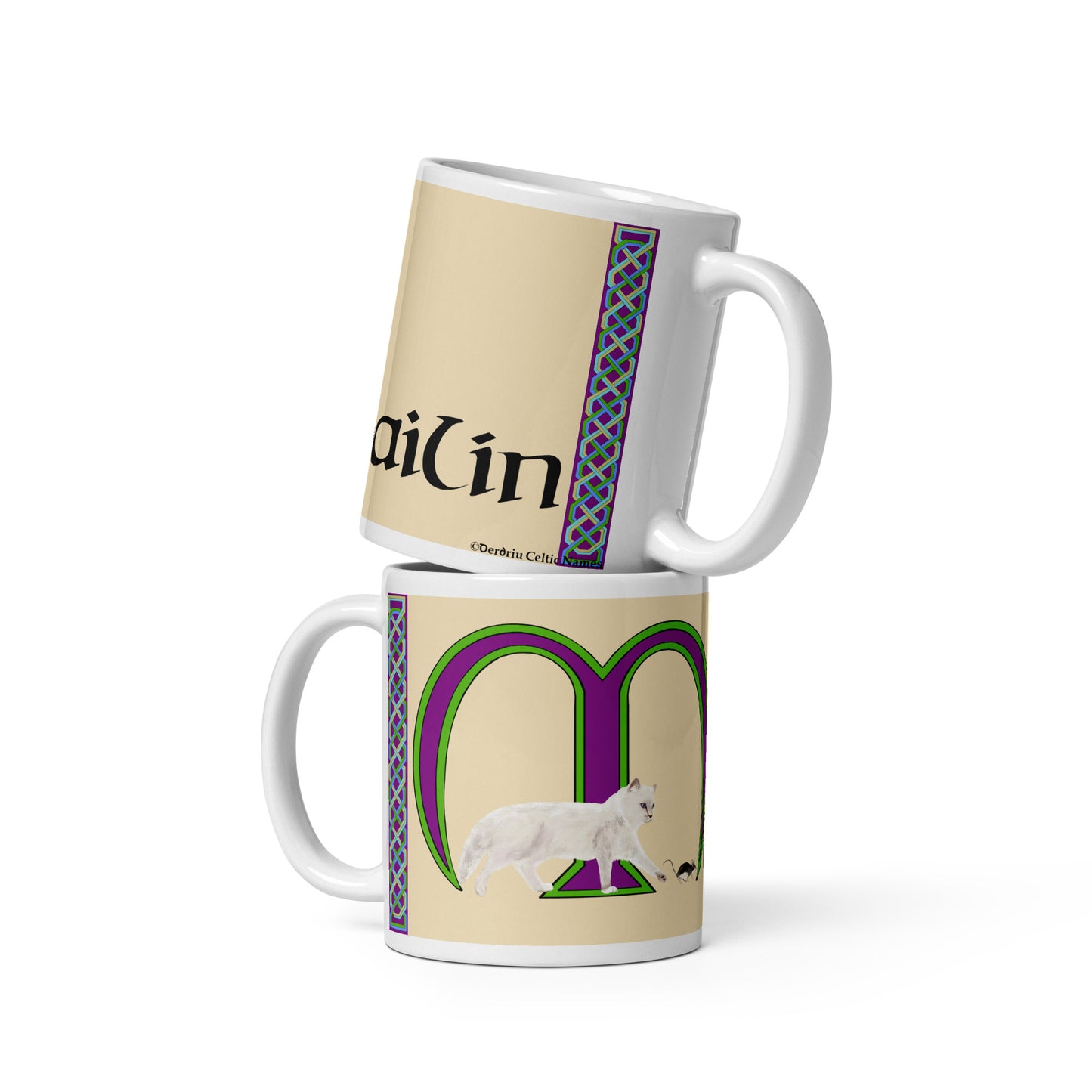 Madailín (Madeline) - Personalized white glossy mug with Irish name Madailín (Free Shipping)