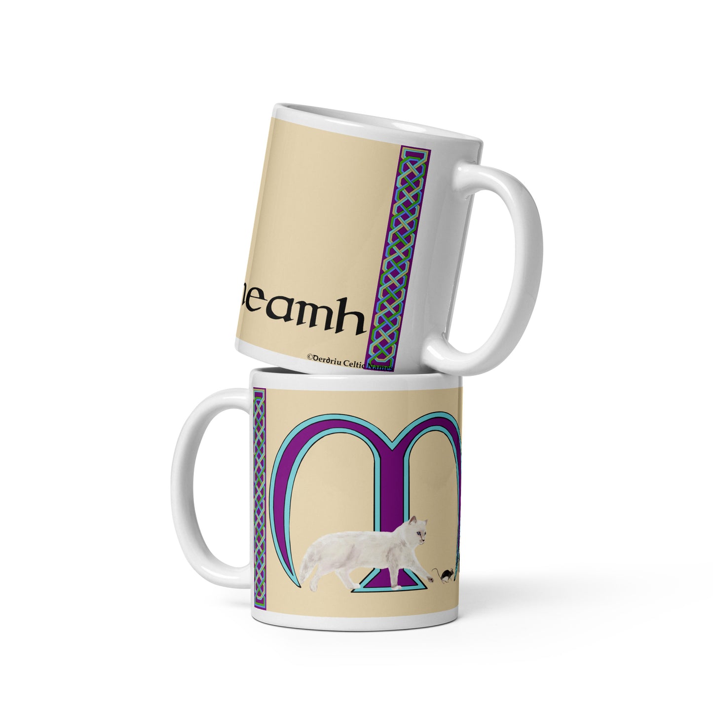 Meitheamh (June) - Personalized white glossy mug with Irish name Meitheamh (Free Shipping)