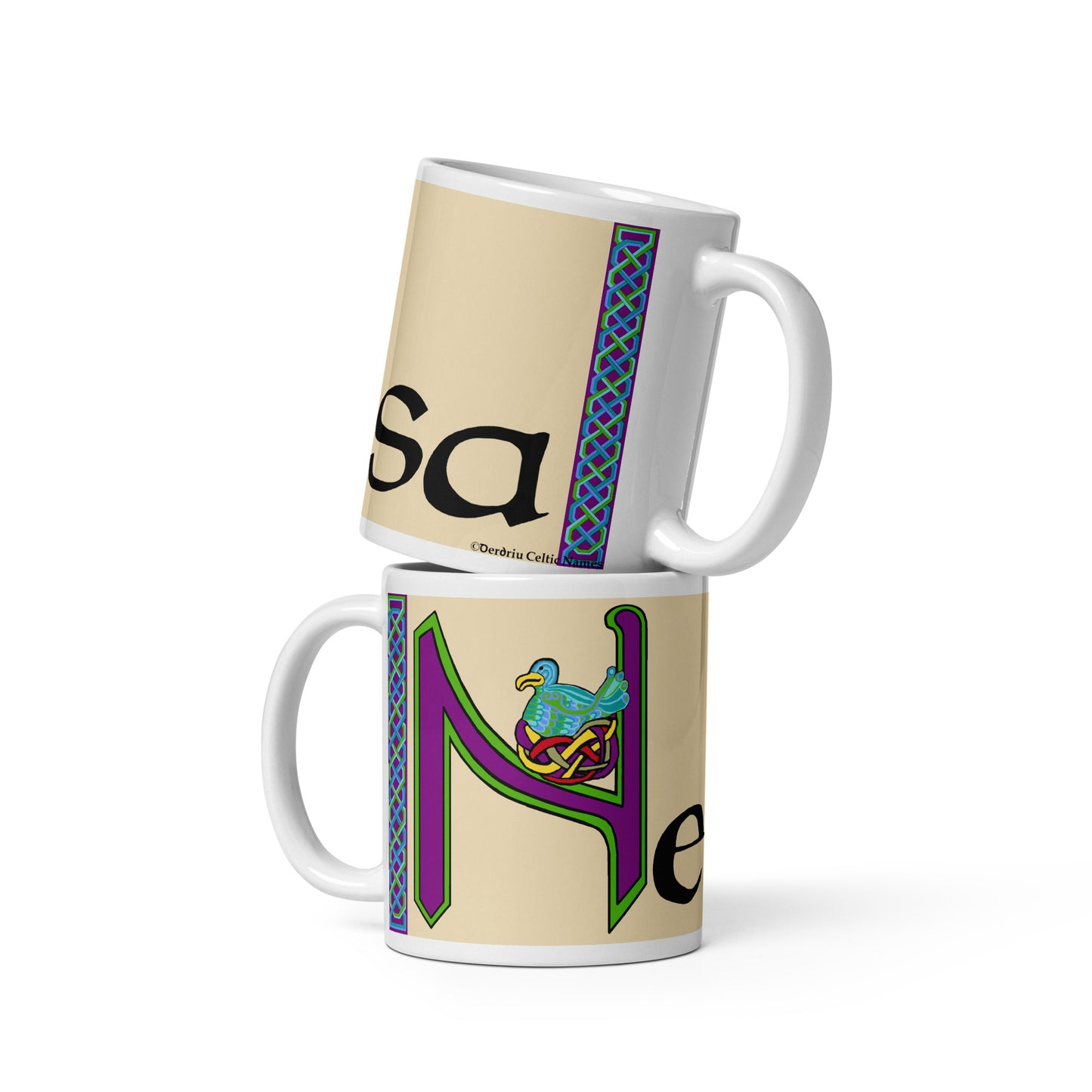 Neasa (Vanessa) - Personalized white glossy mug with Irish name Neasa (Free Shipping)