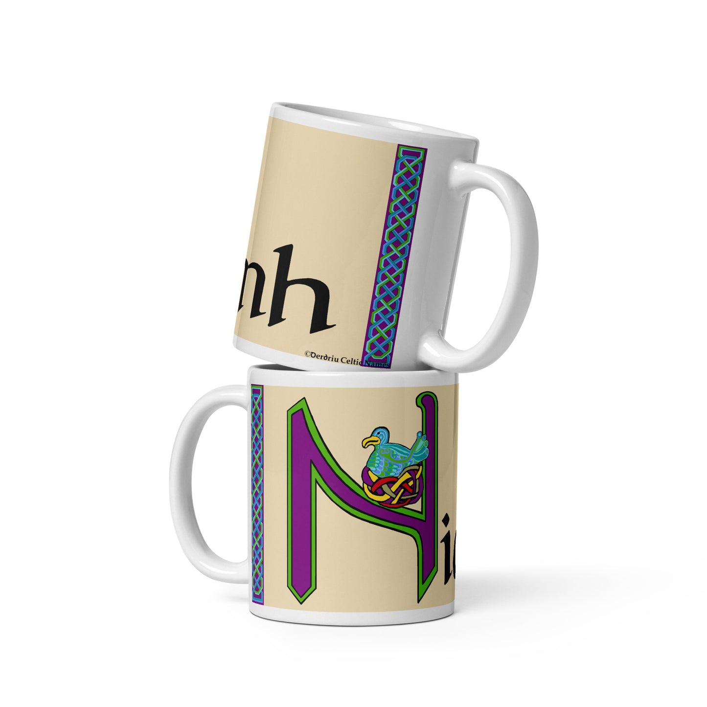 Niamh - Personalized white glossy mug with Irish name Niamh (Free Shipping)