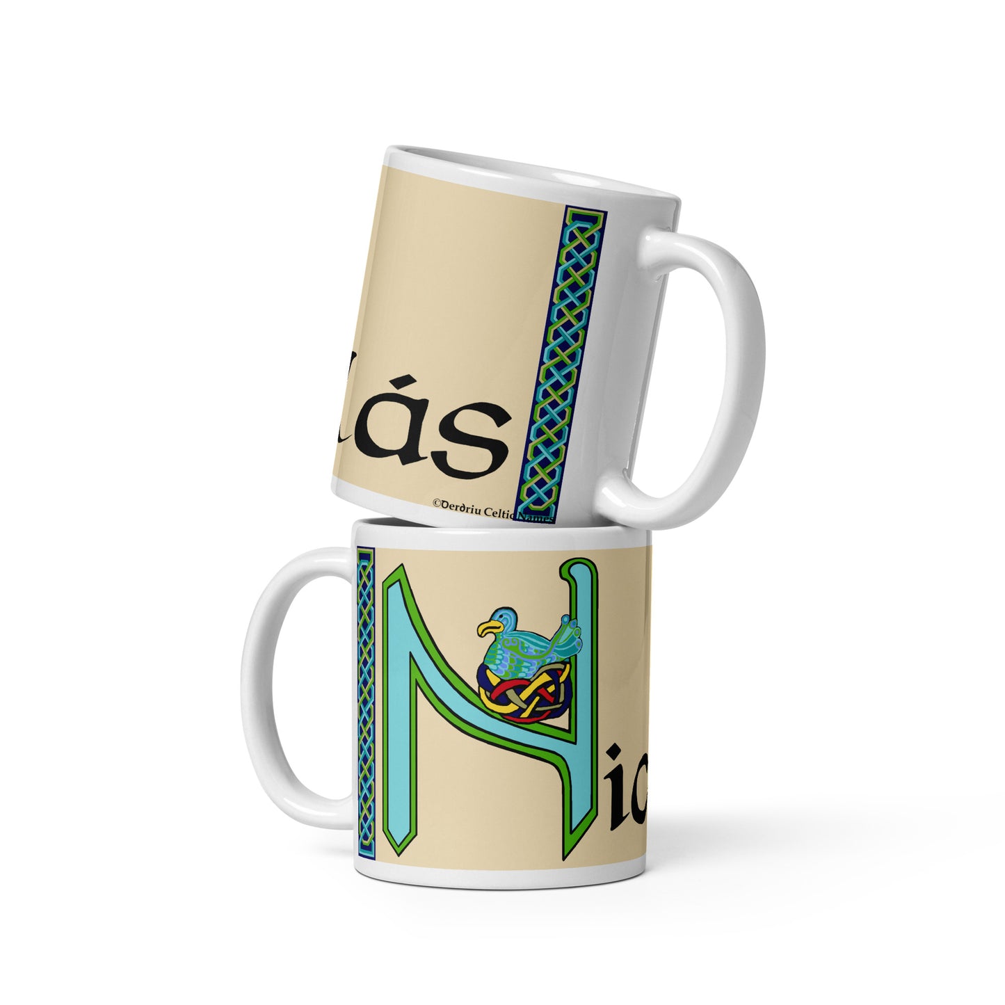 Nicolás (Nicholas) - Personalized white glossy mug with Irish name Nicolás (Free Shipping)
