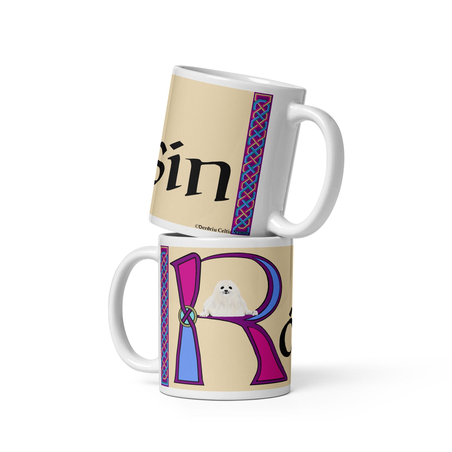 Róisín (Rose) - Personalized white glossy mug with Irish name Róisín (Free Shipping)