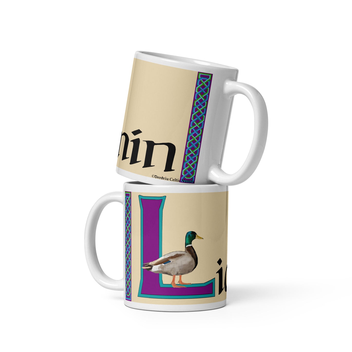 Liamín (Willow) - Personalized white glossy mug with Irish name Liamín (Free Shipping)