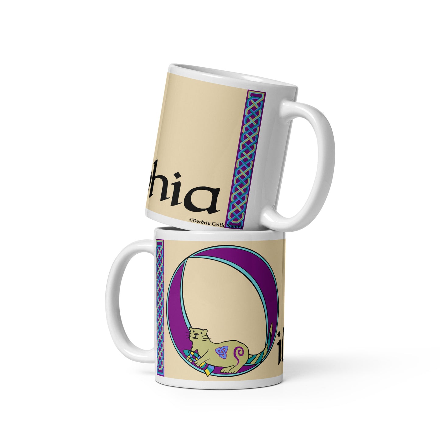 Oilibhia (Olivia) - Personalized white glossy mug with Irish name Oilibhia (Free Shipping)