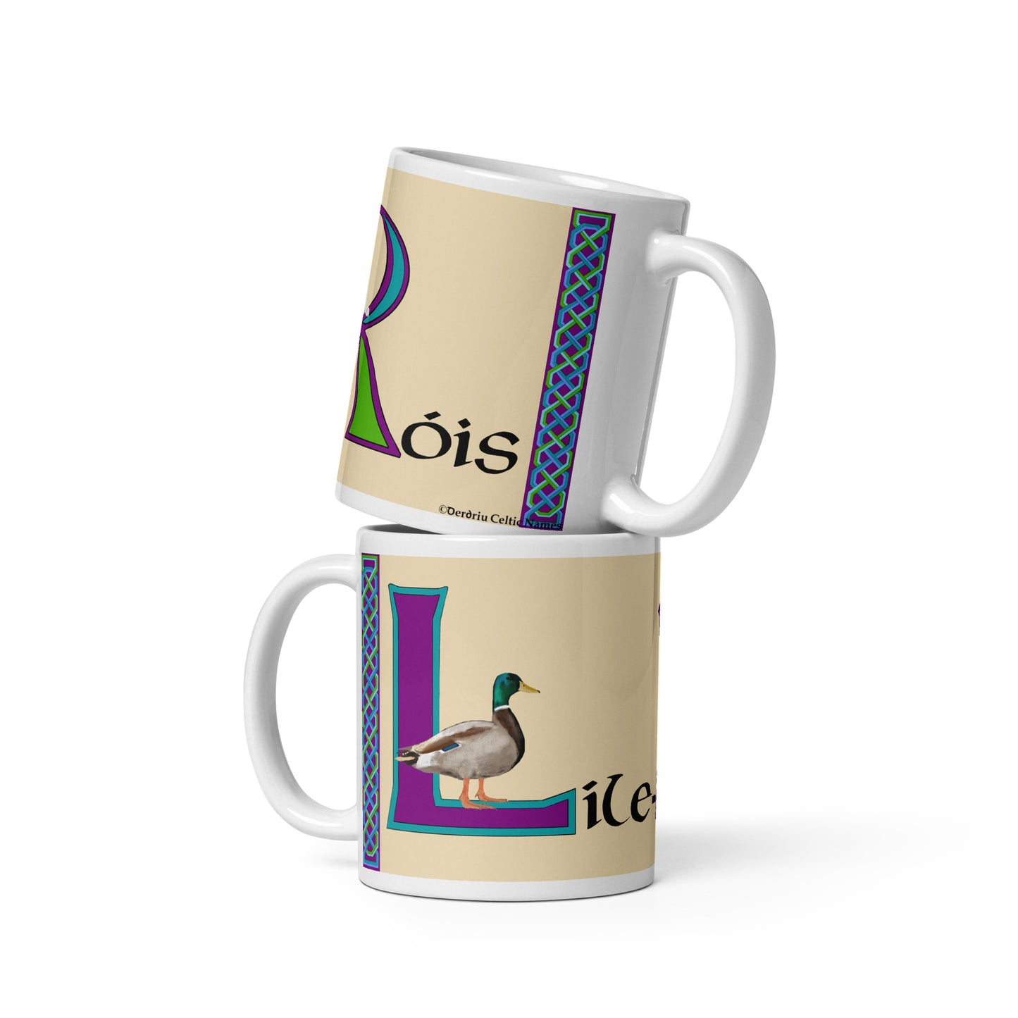 Líle-Róis (Lily-Rose) - Personalized white glossy mug with Irish name Líle-Róis (Free Shipping)
