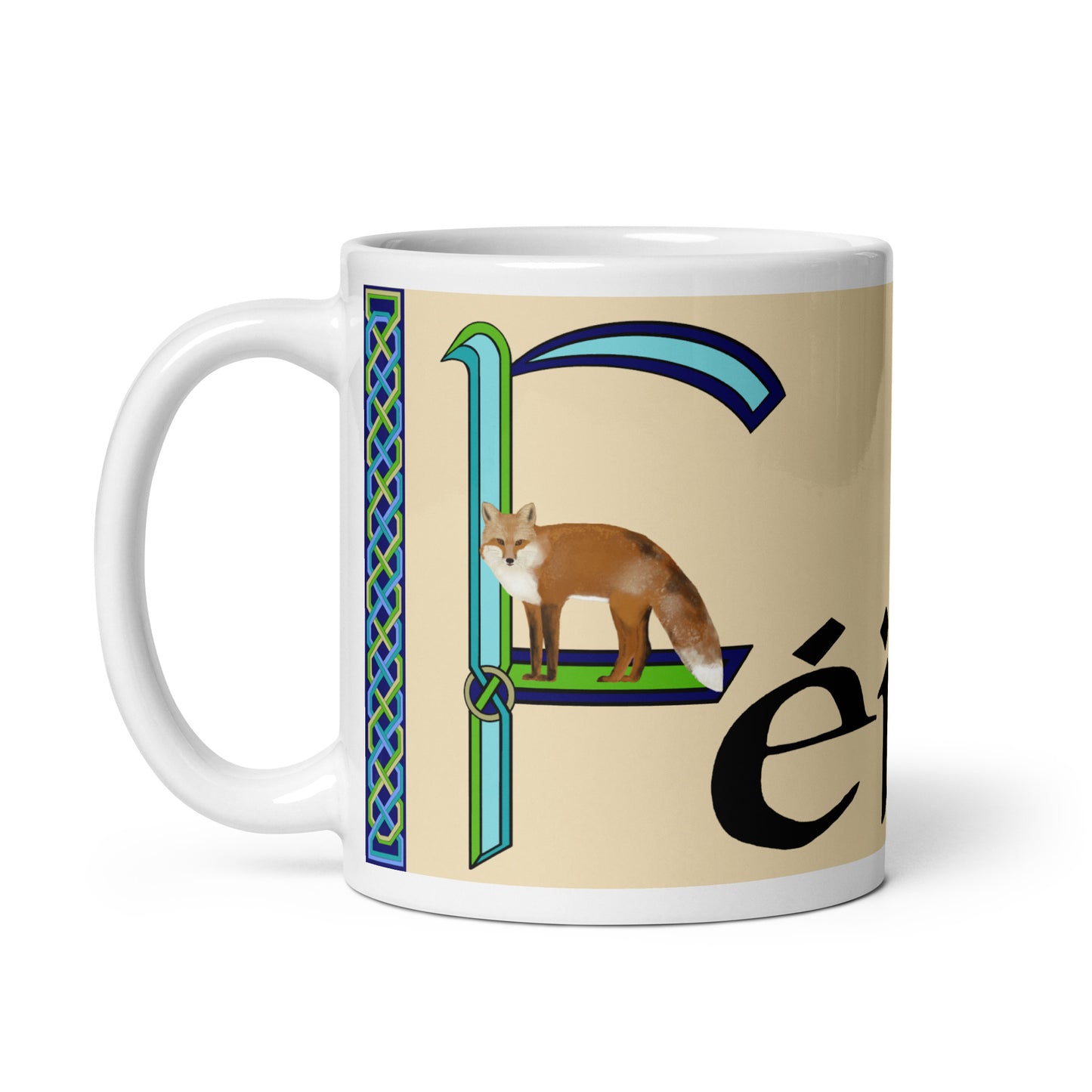 Féilim (Felix) - Personalized white glossy mug with Irish name Féilim (Free Shipping)