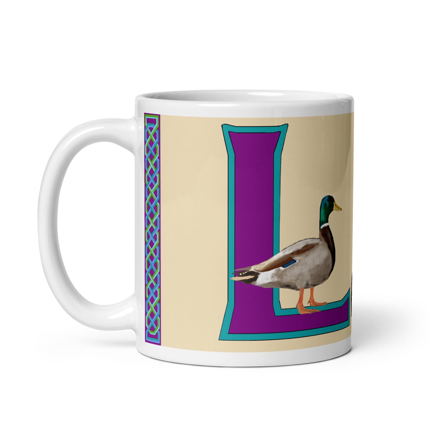 Léá (Leah) - Personalized white glossy mug with Irish name Léá (Free Shipping)