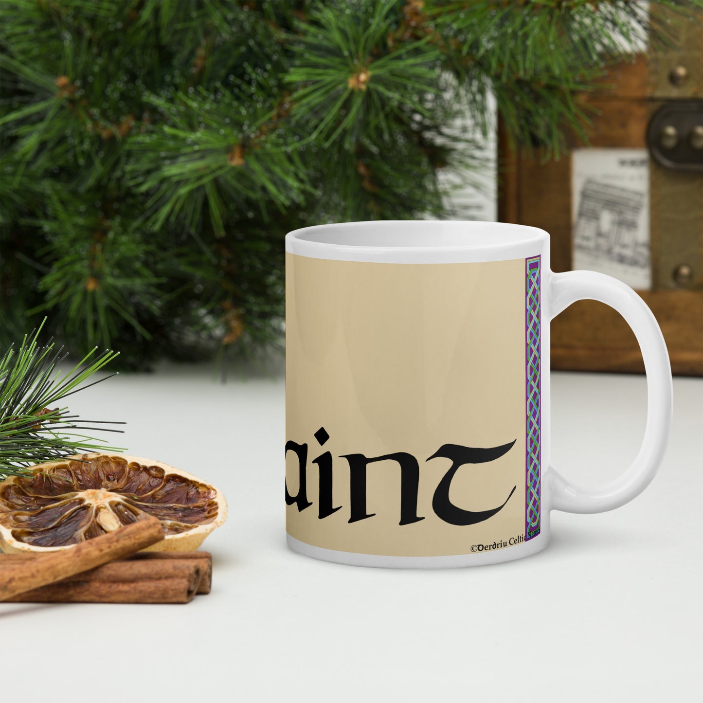Iasaint (Jacinta) - Personalized white glossy mug with Irish name Iasaint (Free Shipping)