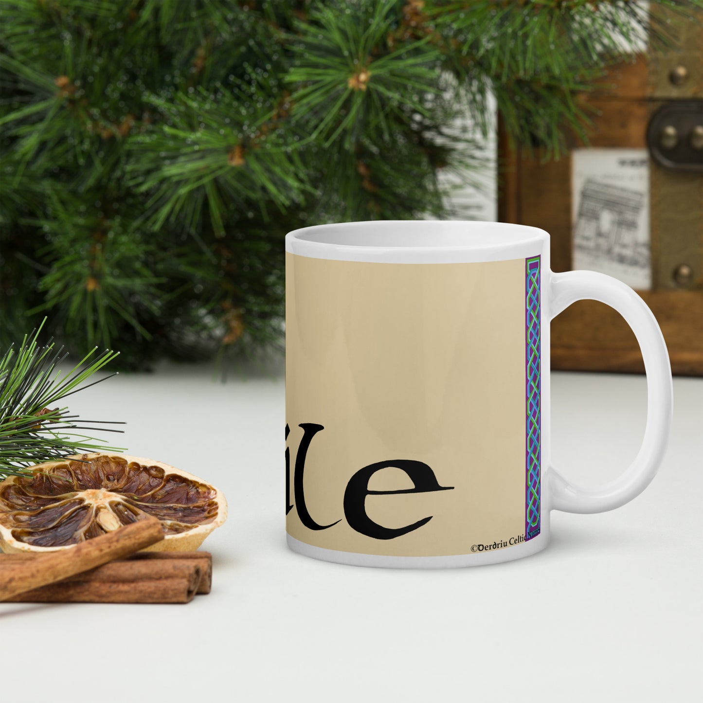 Líle (Lily) - Personalized white glossy mug with Irish name Líle (Free Shipping)