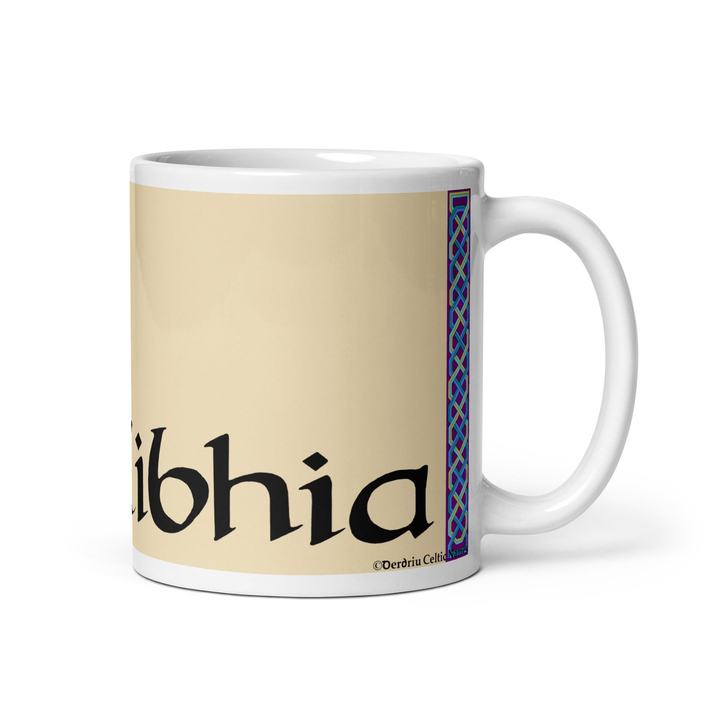Oilibhia (Olivia) - Personalized white glossy mug with Irish name Oilibhia (Free Shipping)