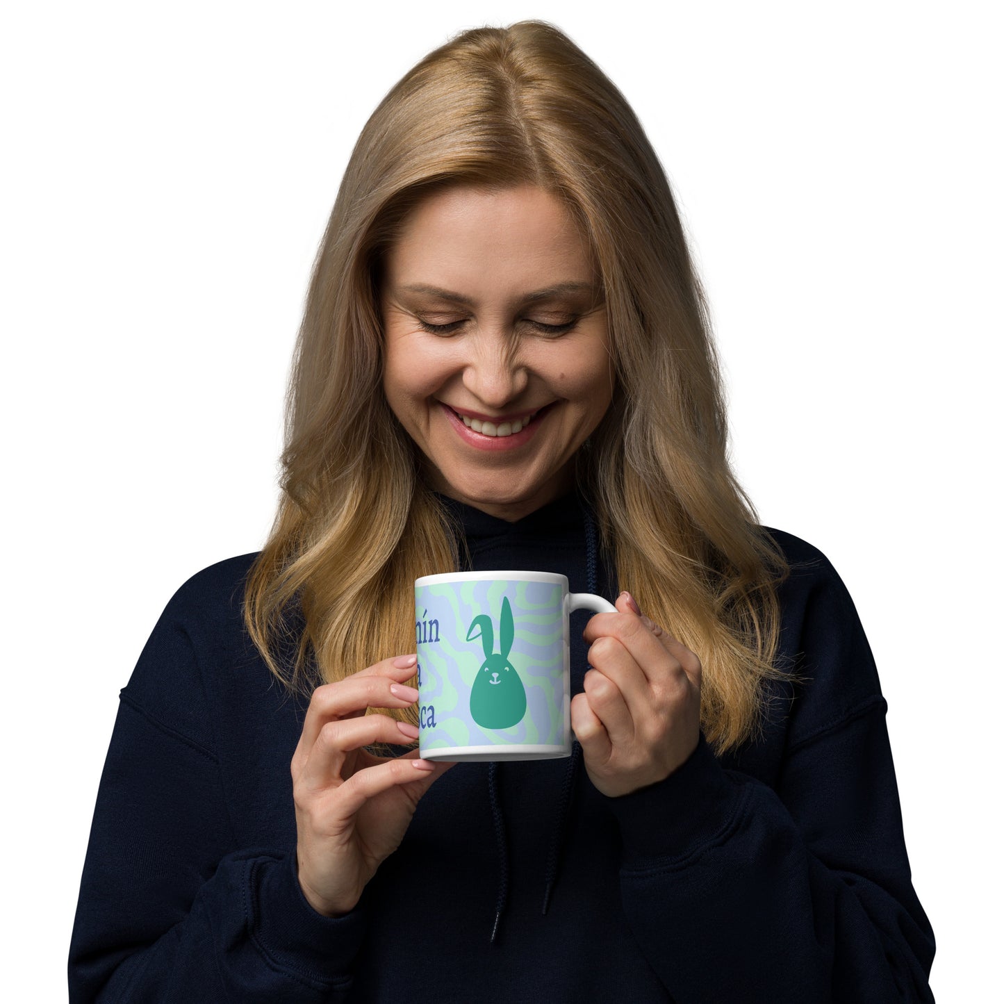 Coinín na Cásca (Easter Bunny) - Irish Language Easter White Glossy Mug (Free Shipping)