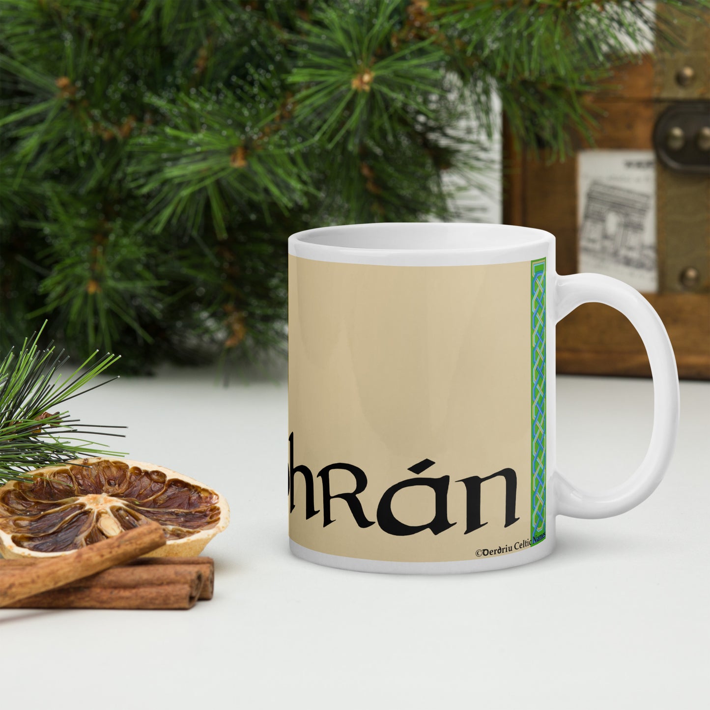 Odhrán (Oran) - Personalized white glossy mug with Irish name Odhrán (Free Shipping)