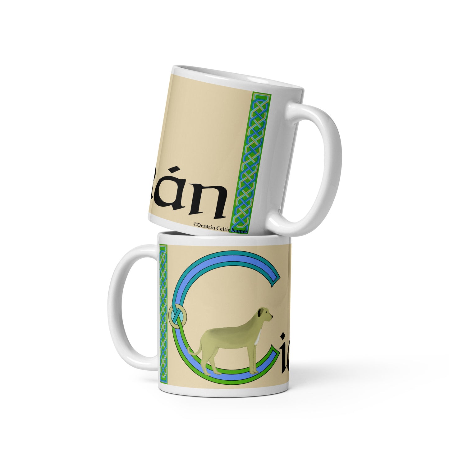 Ciarán (Kieran) - Personalized white glossy mug with Irish name Ciarán (Free Shipping)