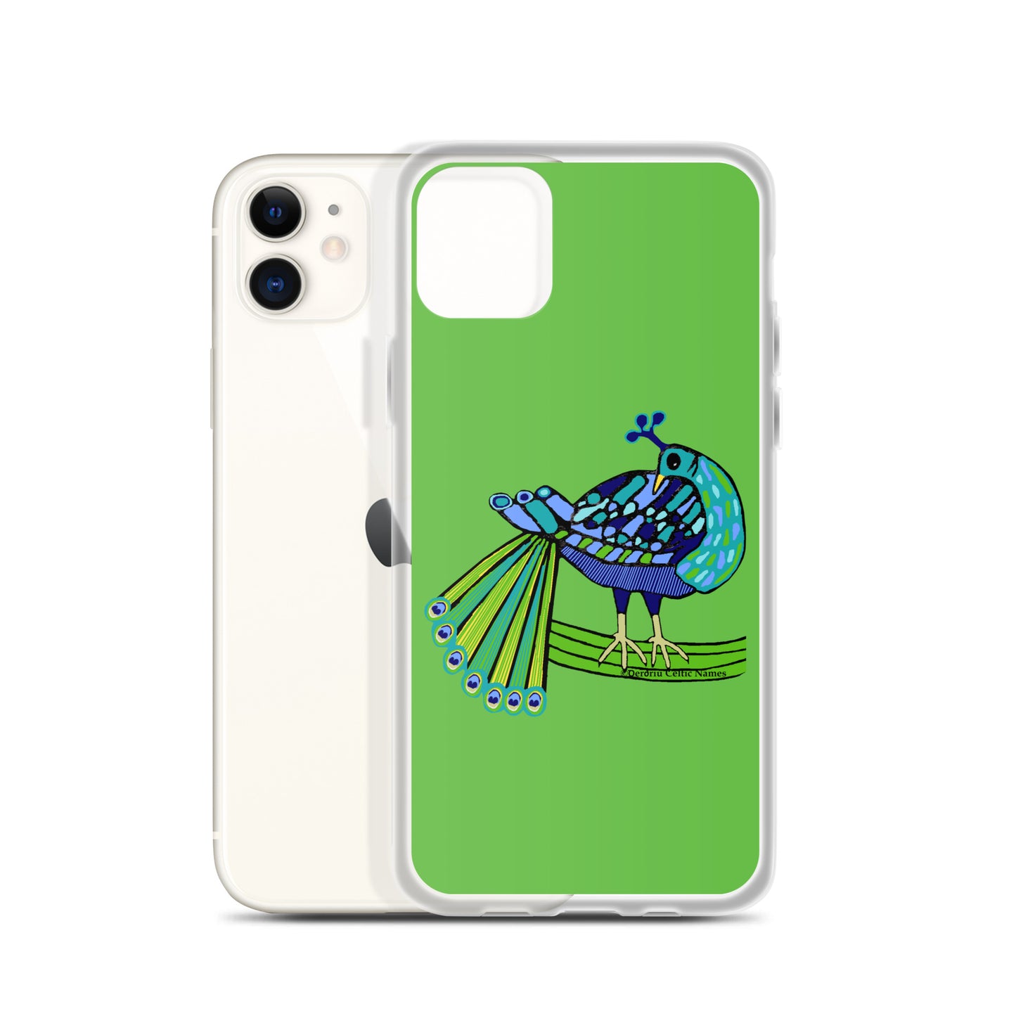 Peacock Design (Kelly Green) Clear Case for iPhone®