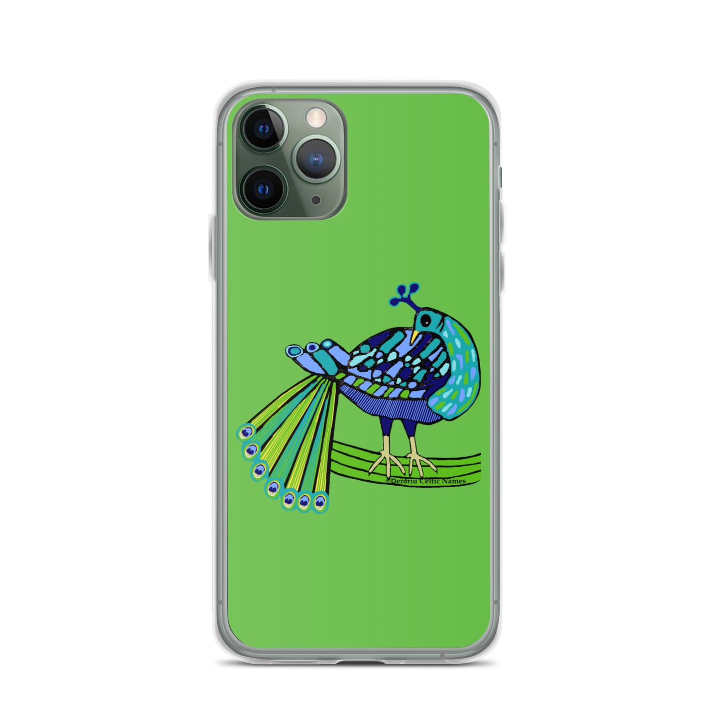 Peacock Design (Kelly Green) Clear Case for iPhone®