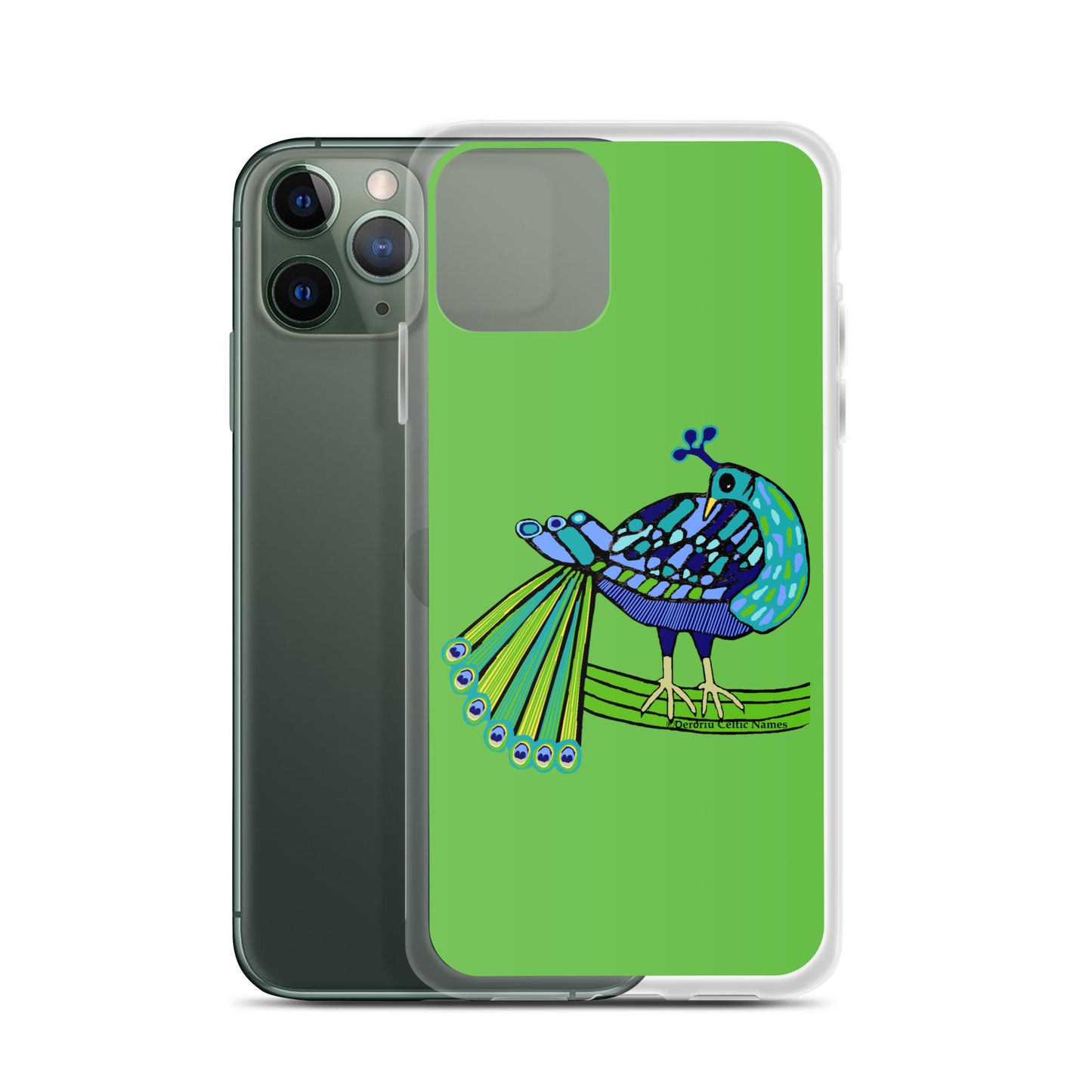 Peacock Design (Kelly Green) Clear Case for iPhone®