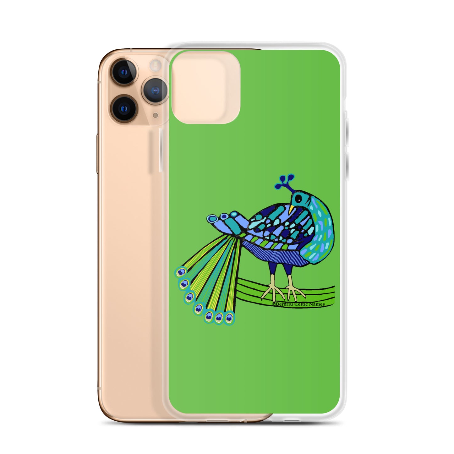 Peacock Design (Kelly Green) Clear Case for iPhone®