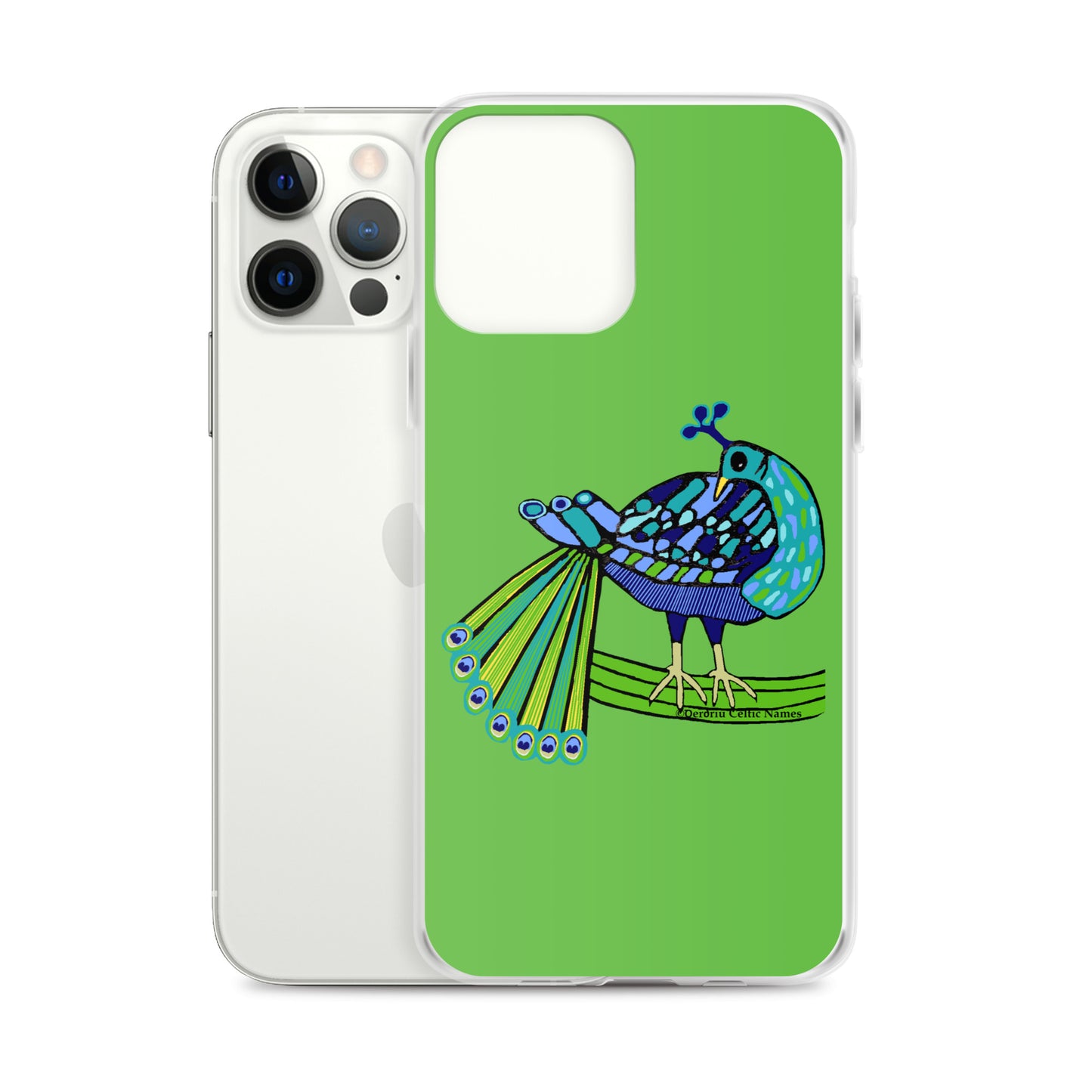 Peacock Design (Kelly Green) Clear Case for iPhone®