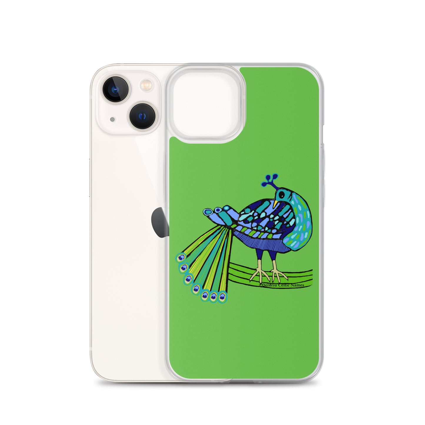 Peacock Design (Kelly Green) Clear Case for iPhone®