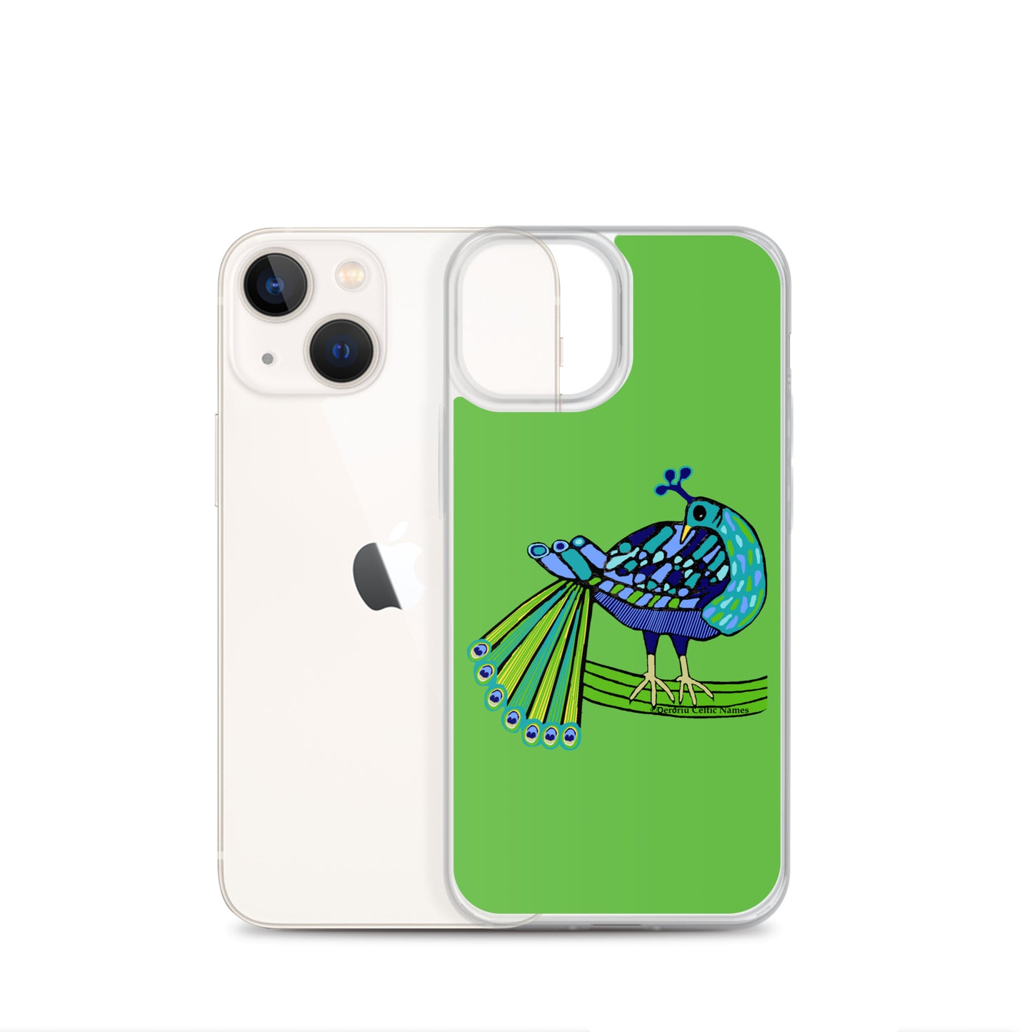Peacock Design (Kelly Green) Clear Case for iPhone®