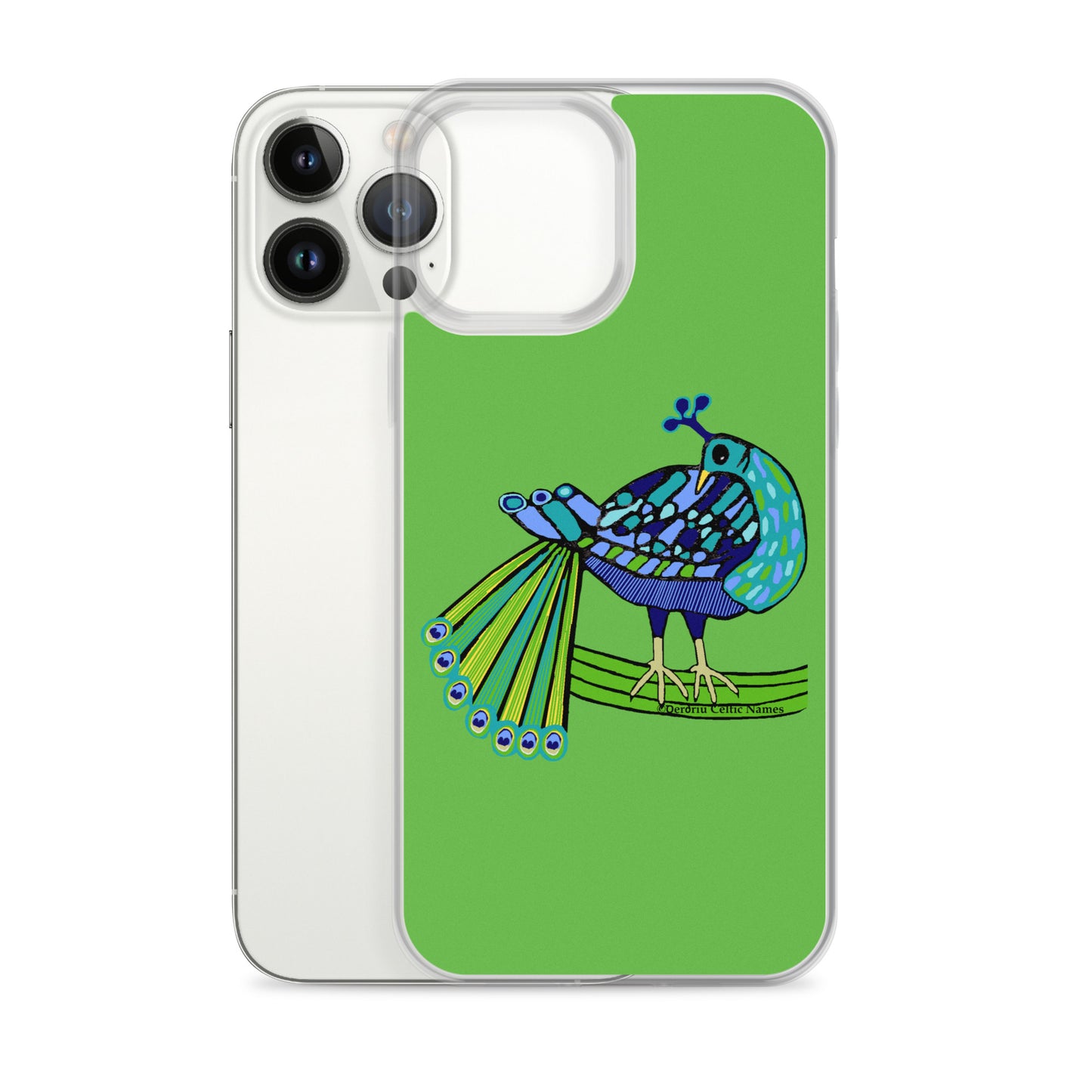 Peacock Design (Kelly Green) Clear Case for iPhone®