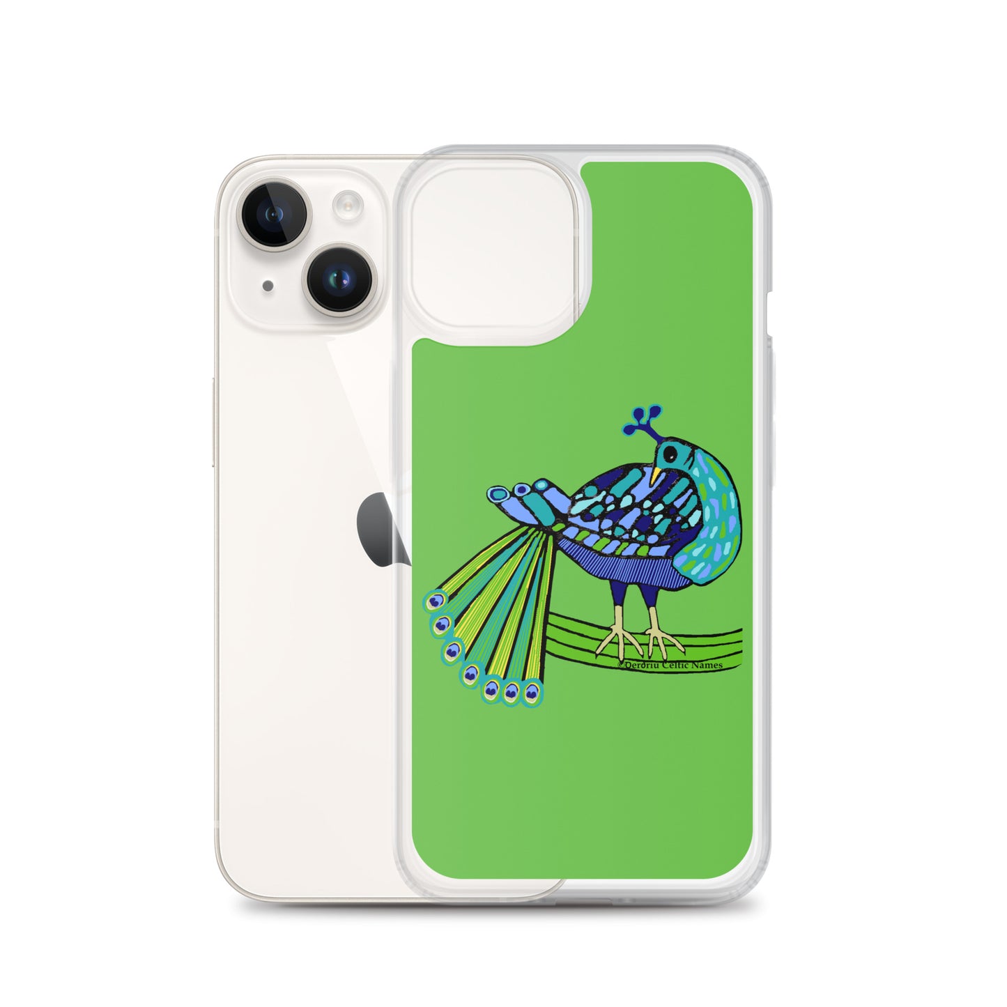 Peacock Design (Kelly Green) Clear Case for iPhone®