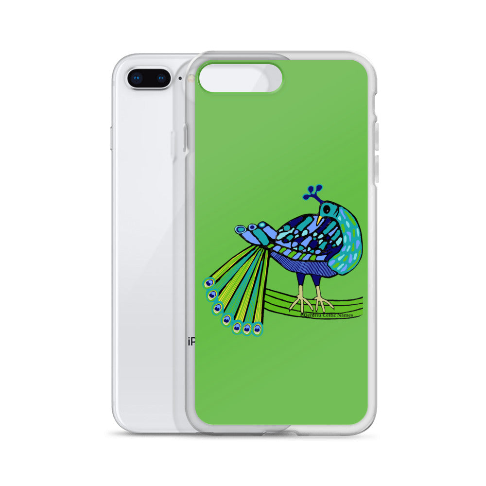 Peacock Design (Kelly Green) Clear Case for iPhone®