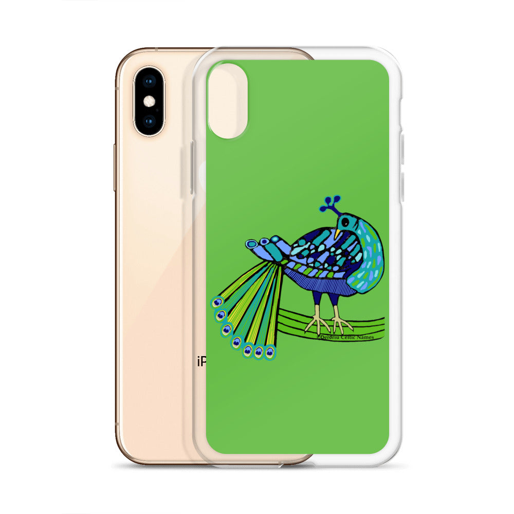 Peacock Design (Kelly Green) Clear Case for iPhone®