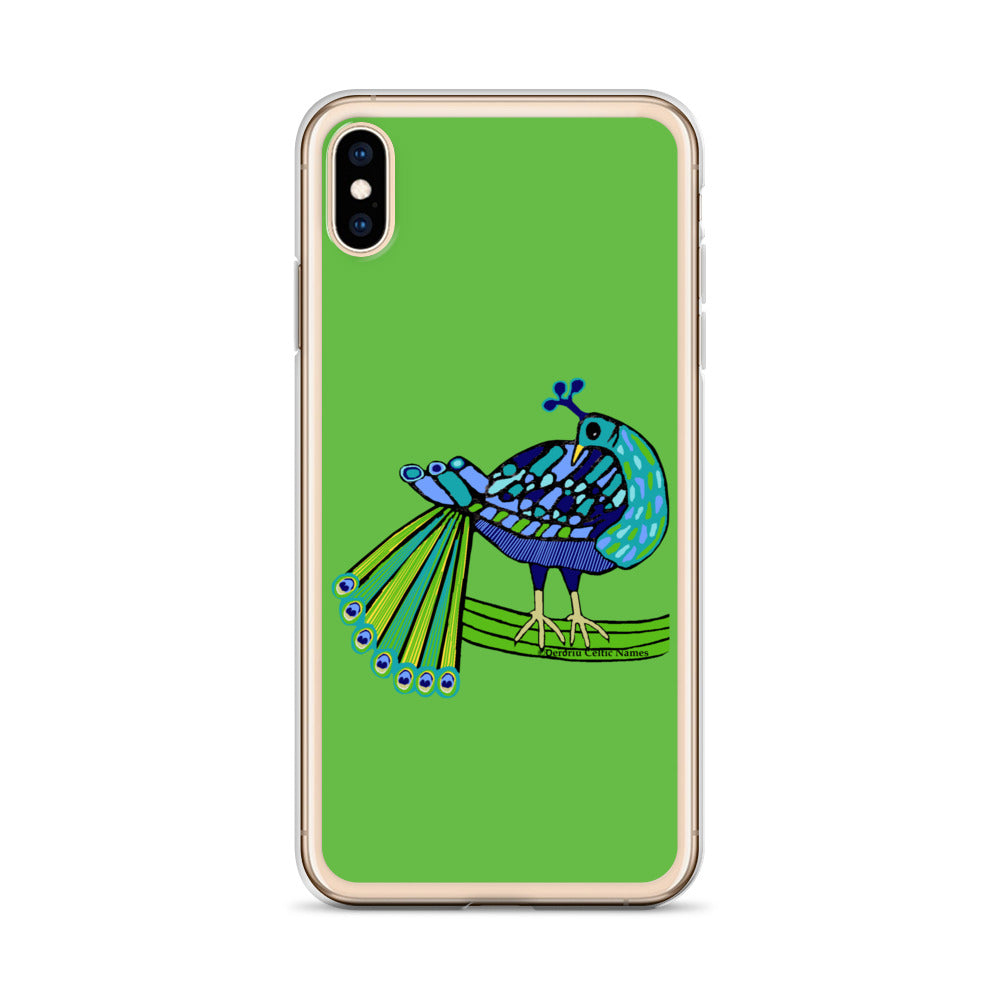 Peacock Design (Kelly Green) Clear Case for iPhone®
