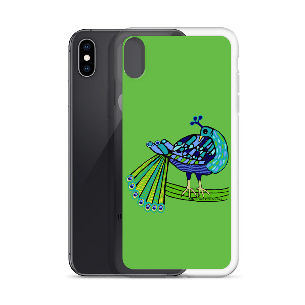 Peacock Design (Kelly Green) Clear Case for iPhone®