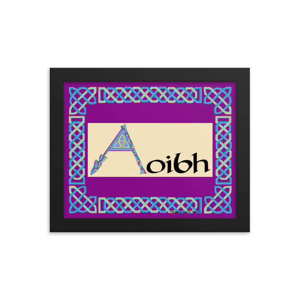 Aoibh (Eve) - Personalized framed poster with Irish name Aoibh